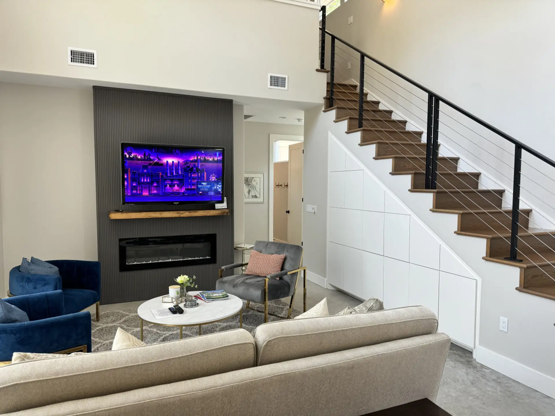 Living Room and Loft Stairs