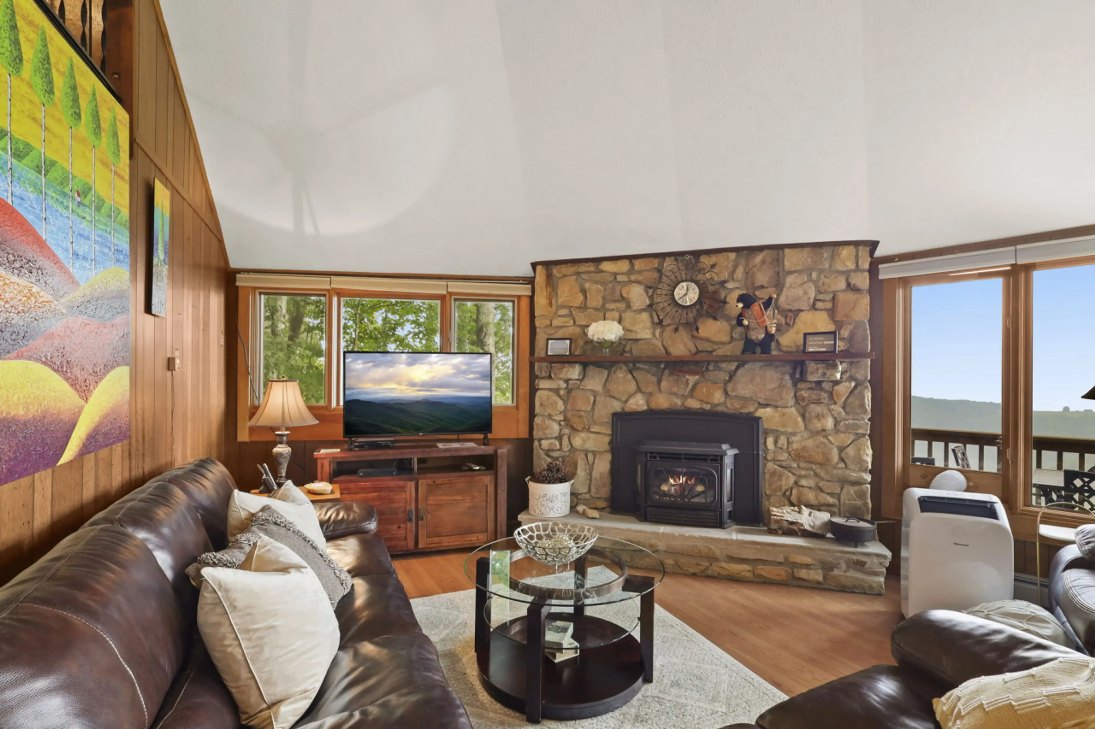 Living room with fireplace