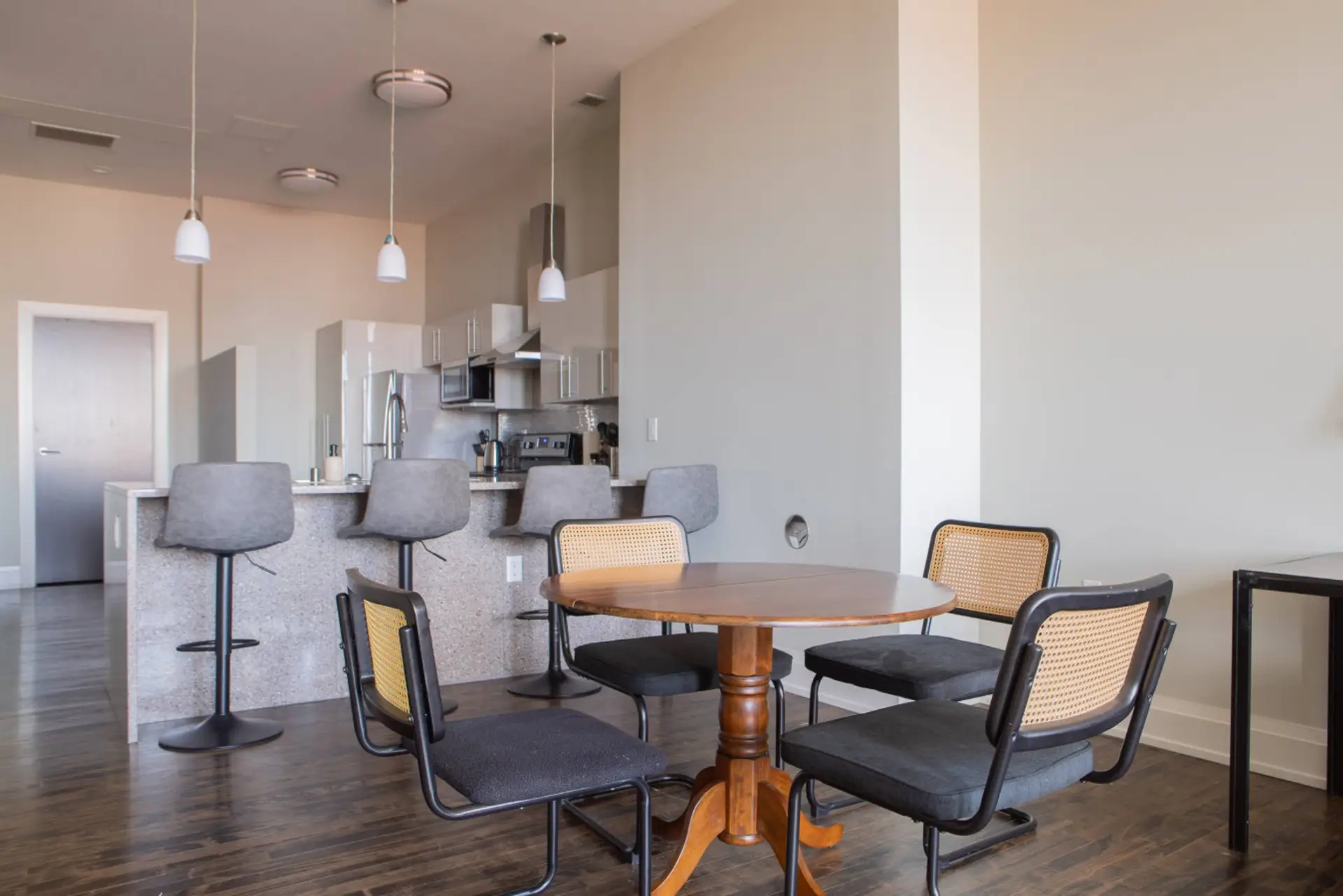 Flexible dining table/workspace - perfect for a morning coffee, a shared meal, or a comfortable spot to catch up on emails