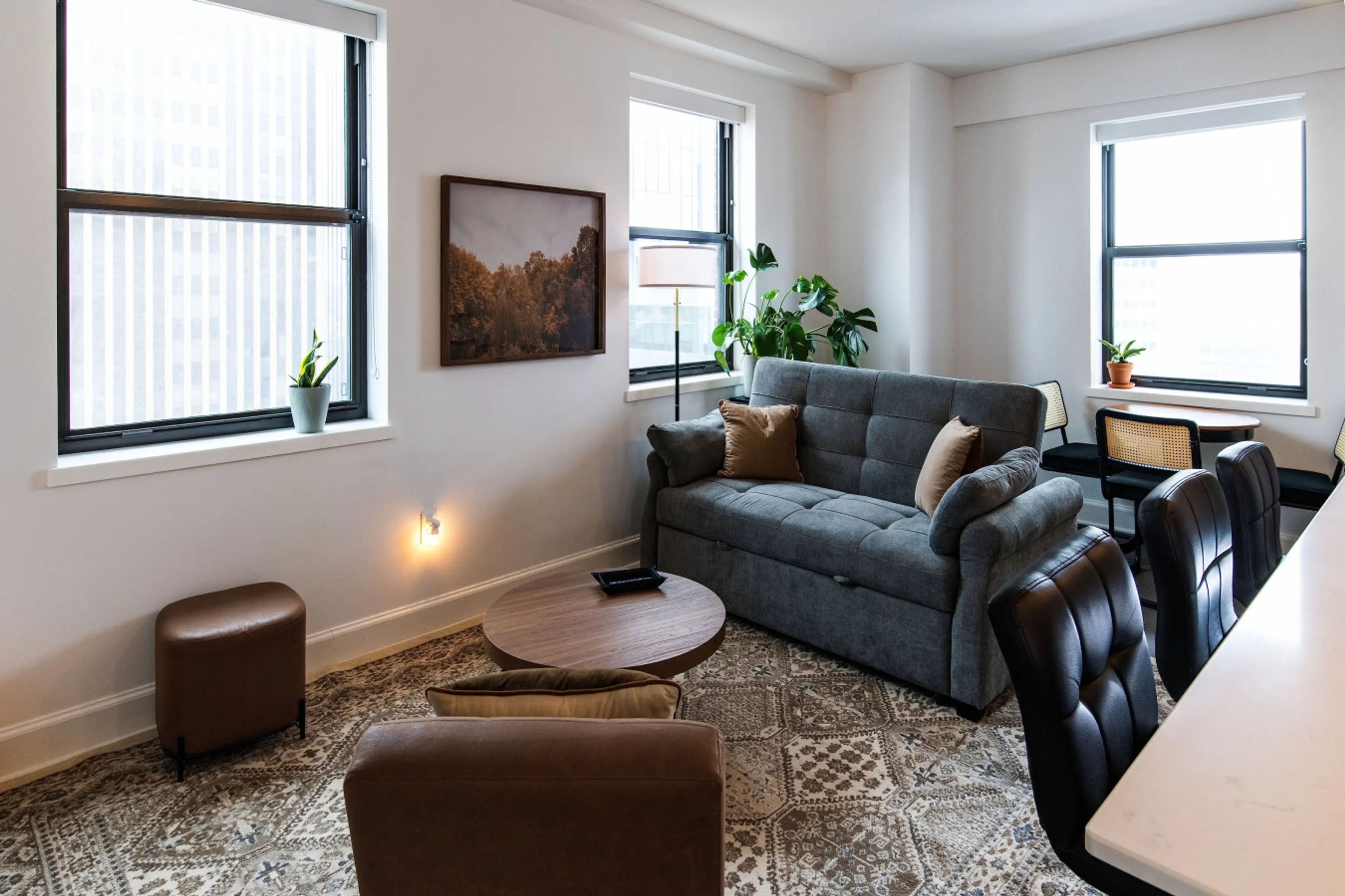 The sofa bed adapts to your schedule, transitioning seamlessly from a midday lounge spot to a restful queen-sized bed