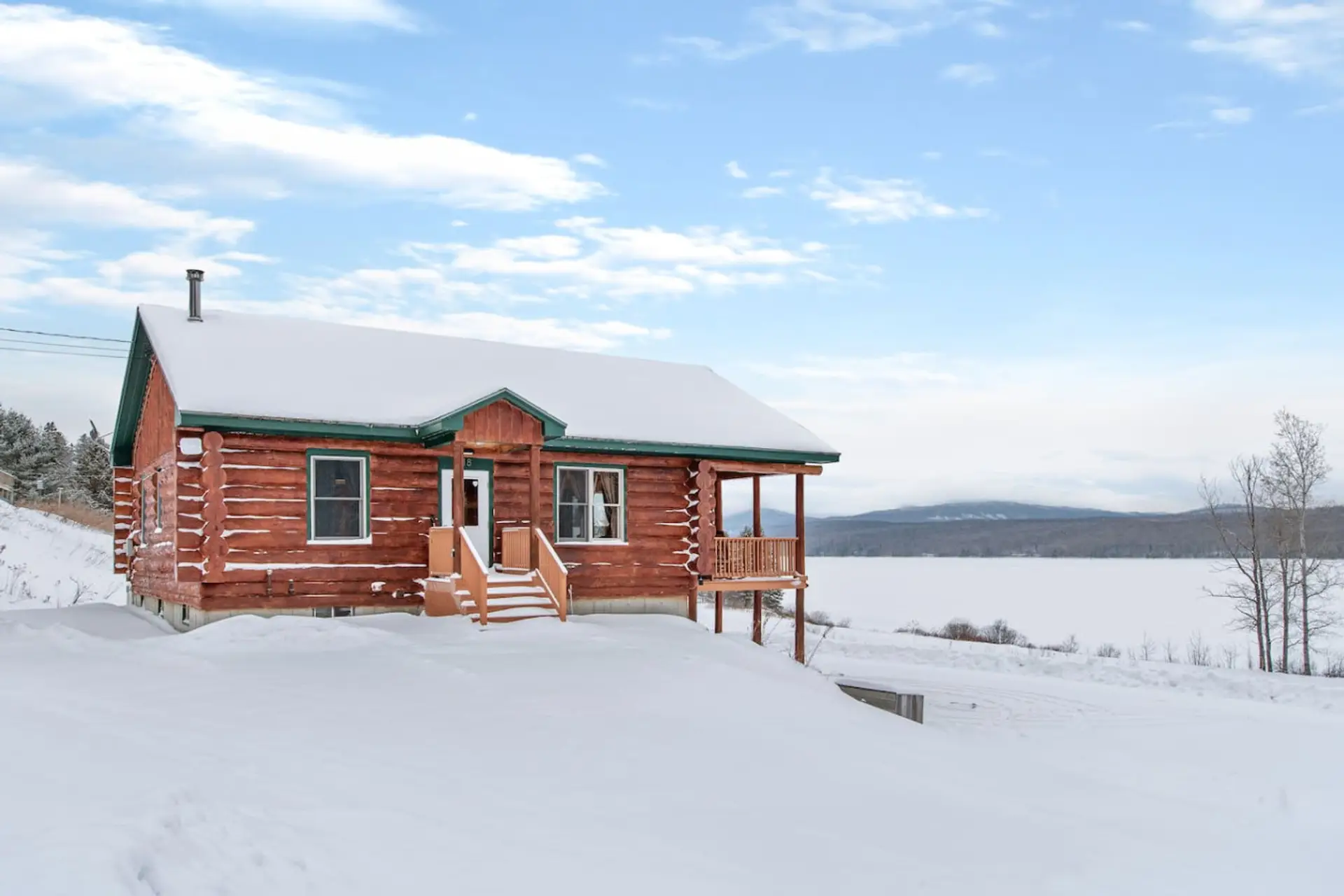 Lake front log home