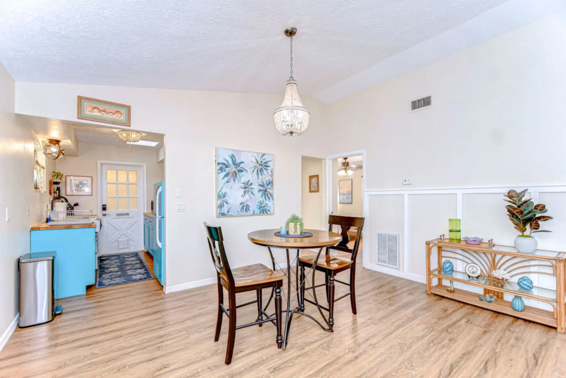 Dining for two in the dedicated dining room - his table can also double as a dedicated workspace when needed