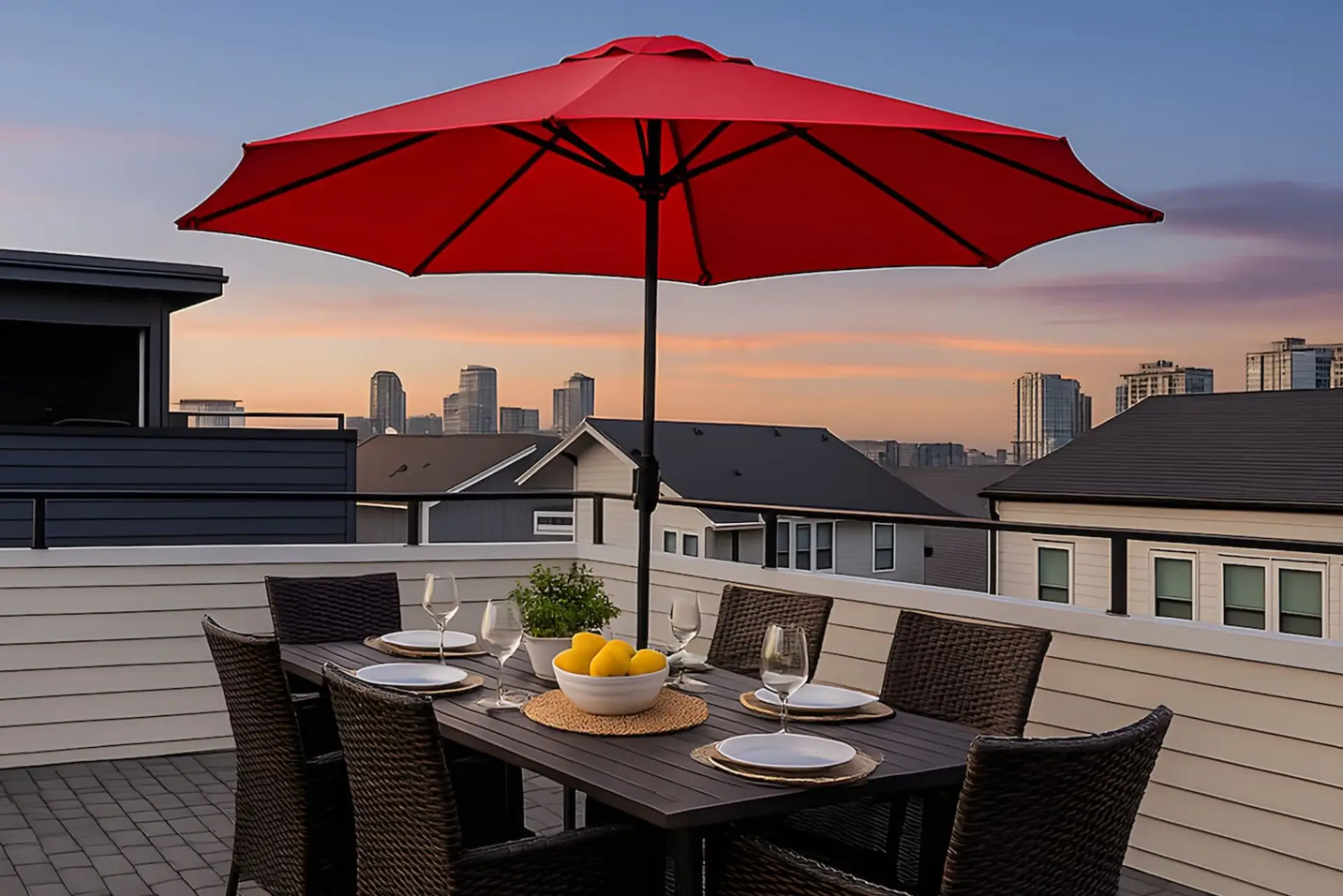 Spectacular rooftop dining spot, perfect for sunset meals over the skyline.