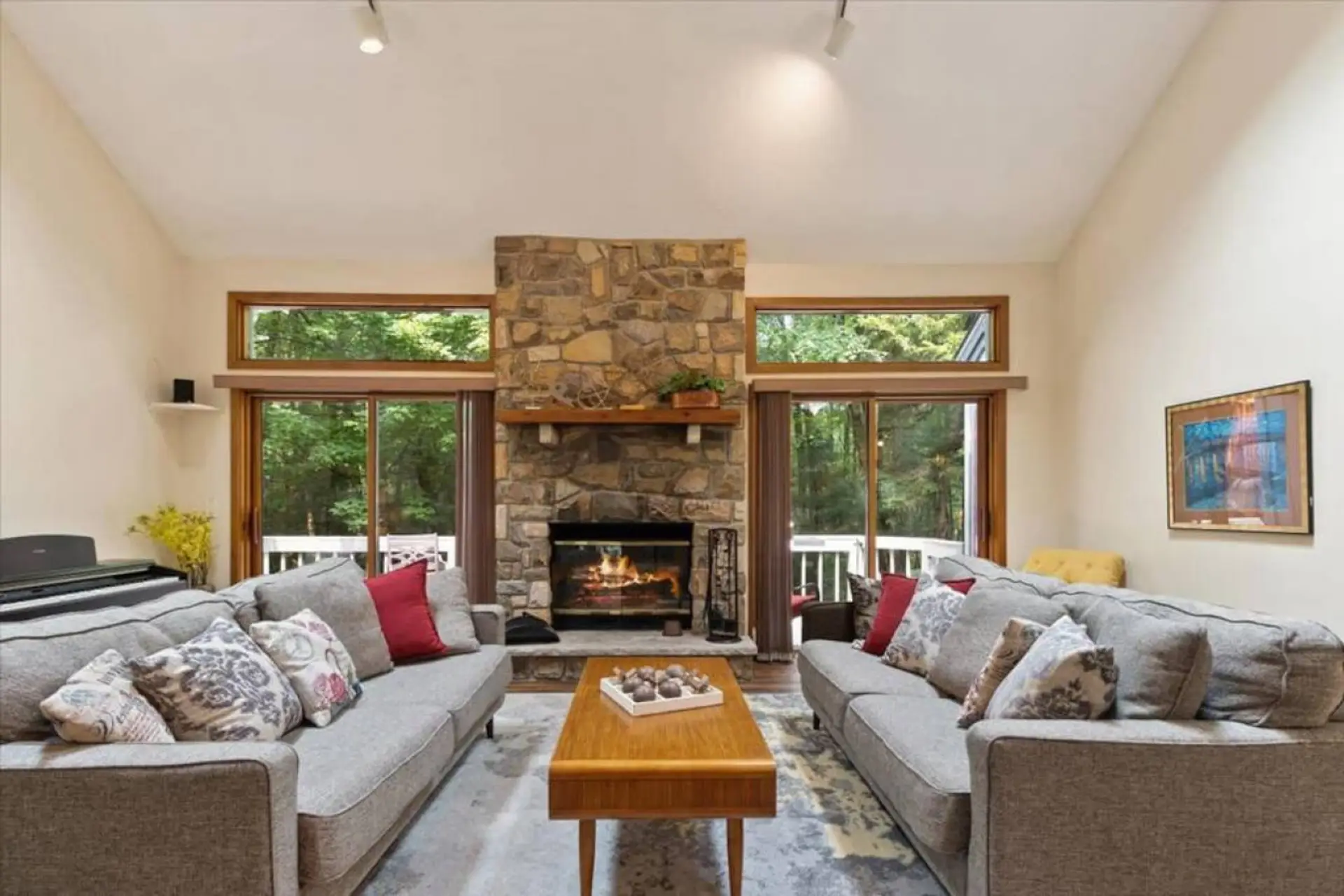 Vaulted ceilings and large chalet style living space