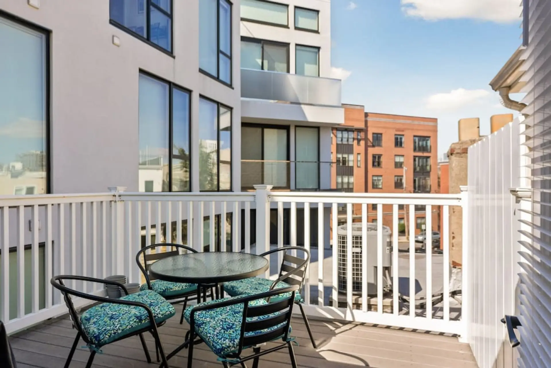 Private deck with café seating