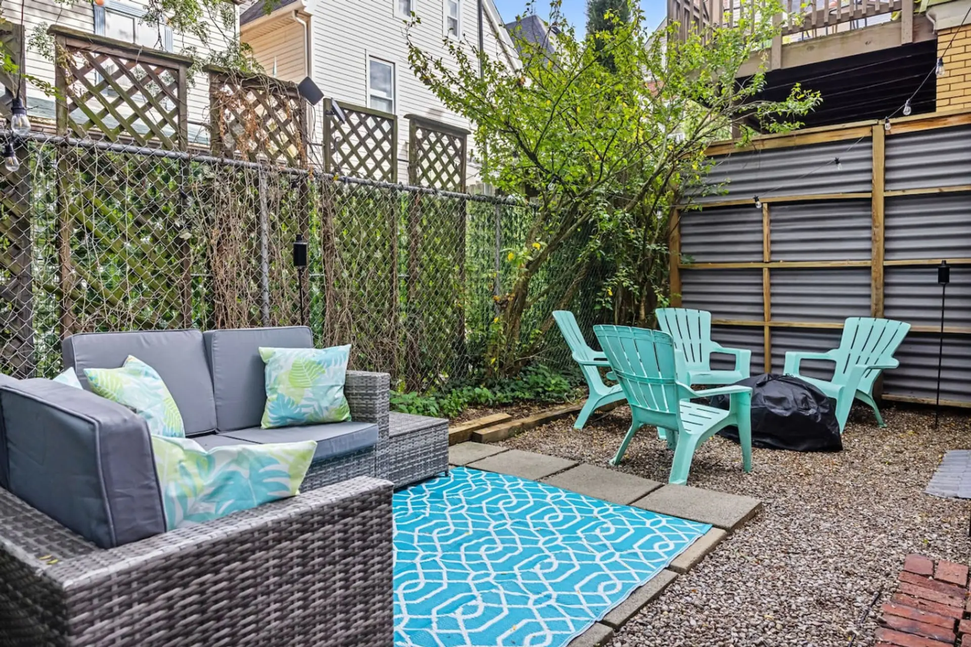 Outside seating area with charming environment