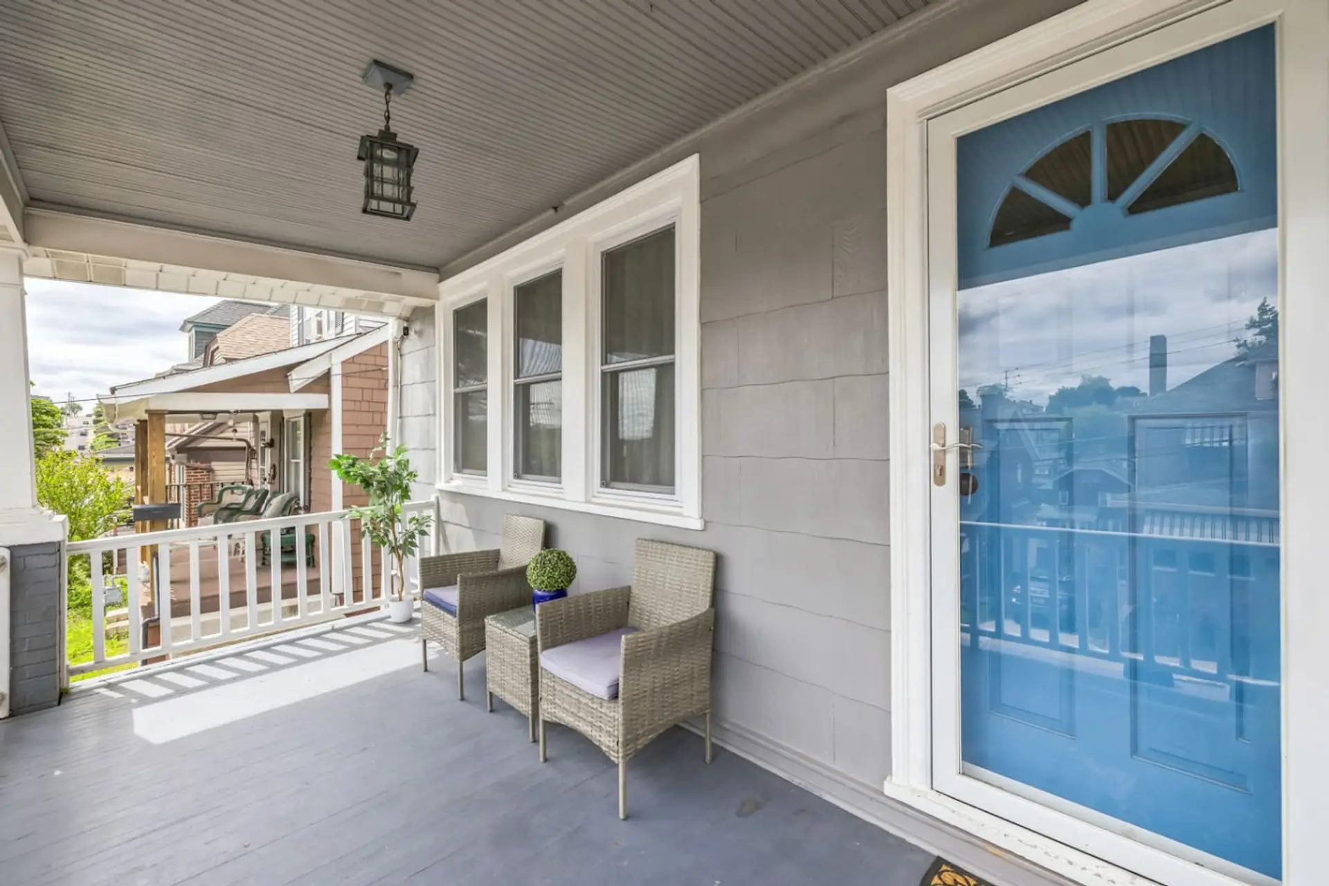 Outside seating area with charming environment