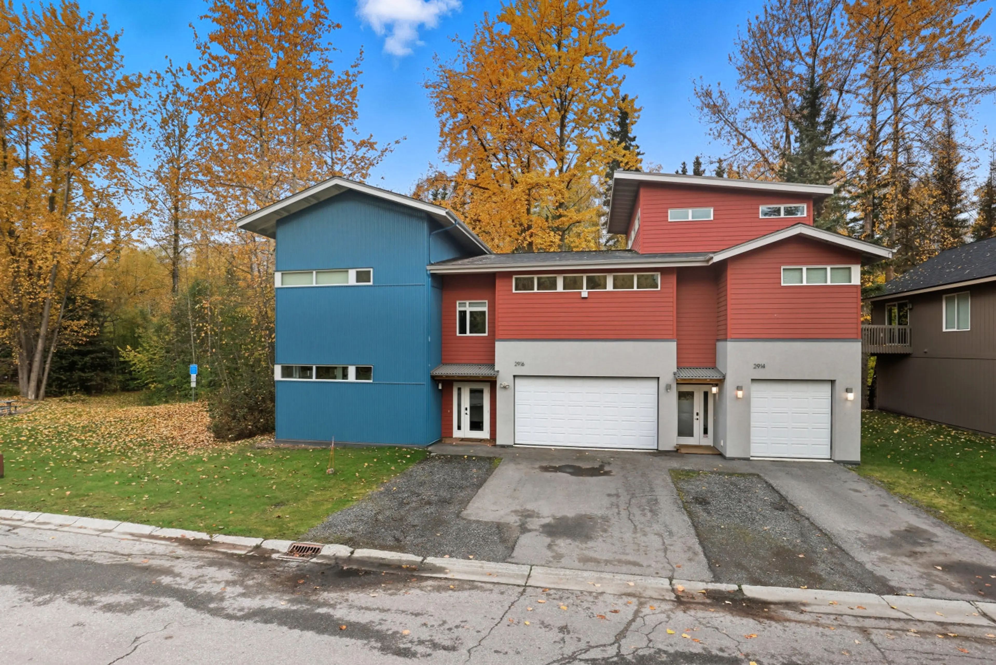 Exterior Front - Both Sides of Duplex Shown