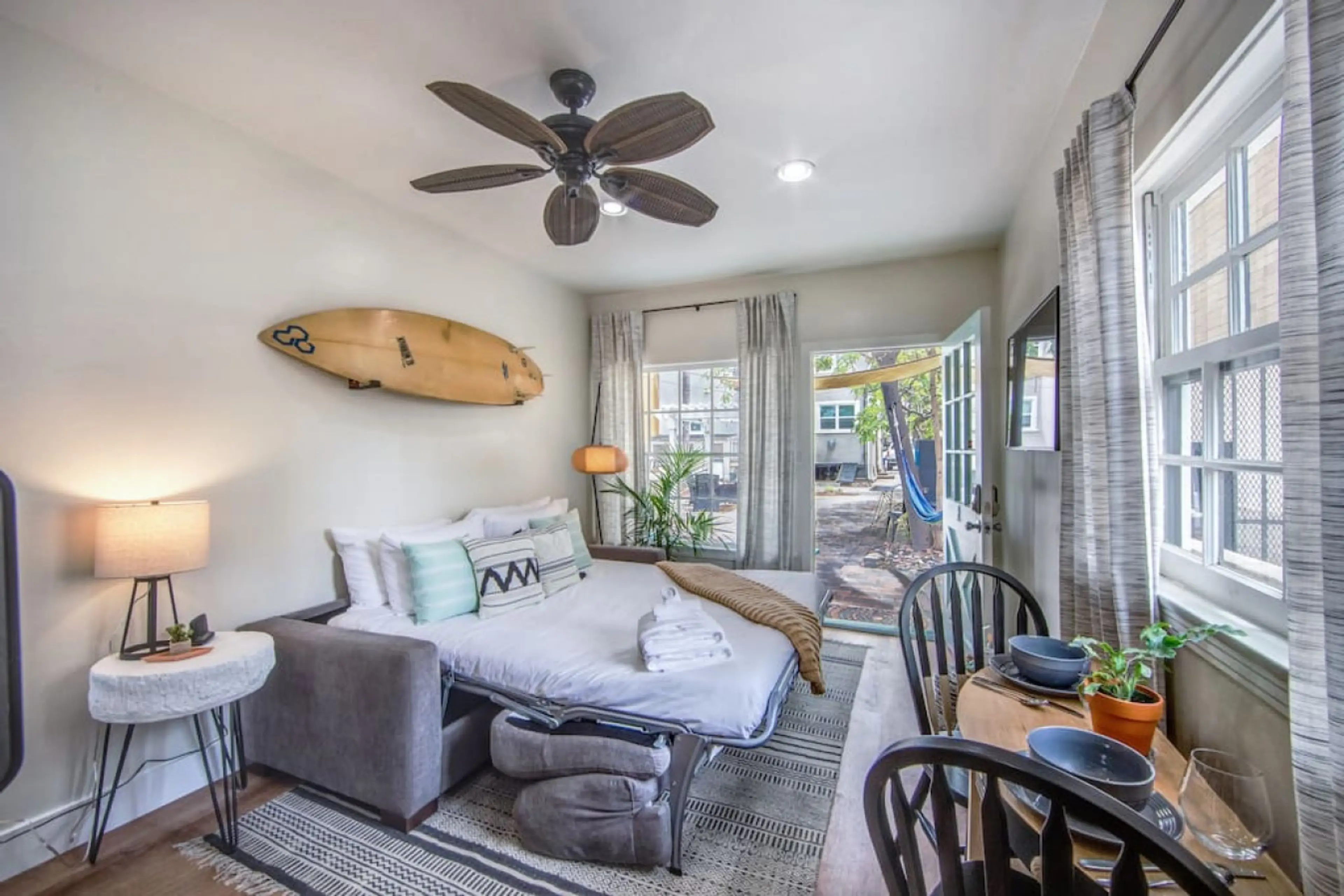 Welcome to B Ave, Unit A! This sleek studio will be the perfect spot for your Coronado getaway! (Note: this property now contains a regular queen bed, not a sleeper sofa as pictured)