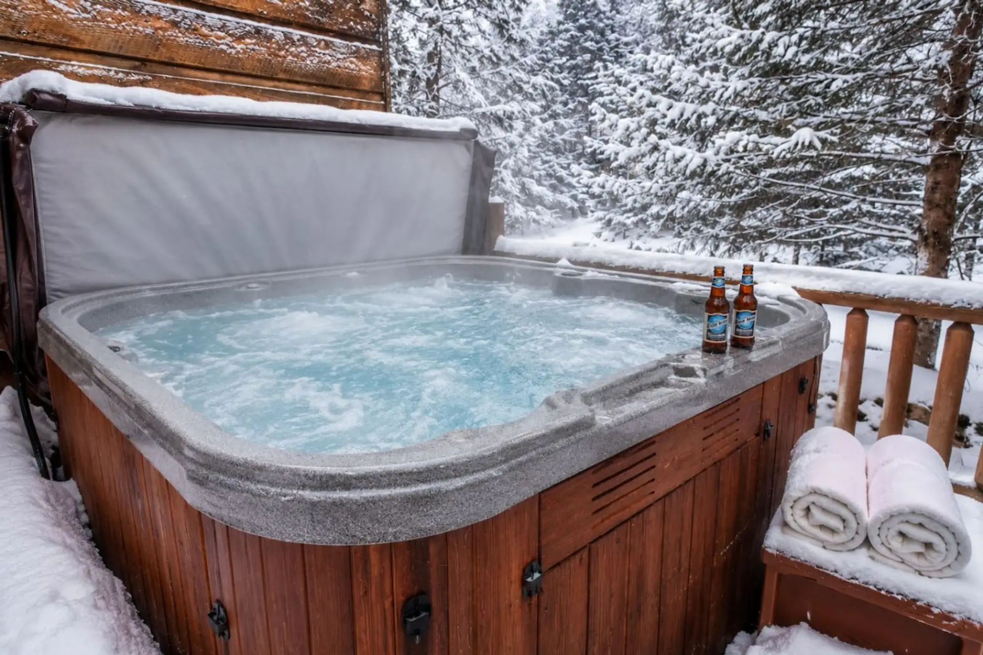 Hot tub on private deck