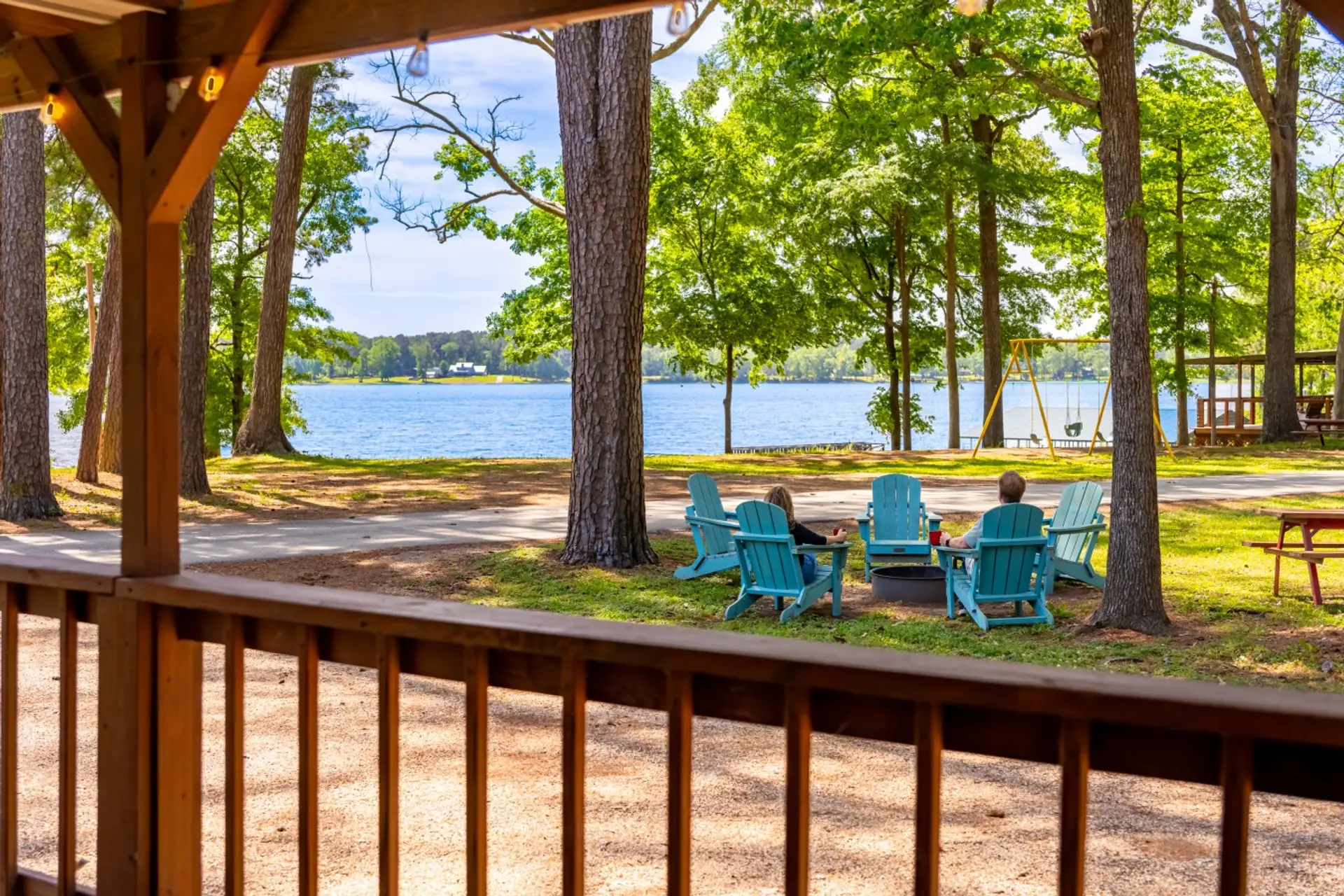 Lakeview from the 12x24 covered deck with grill, and firepit