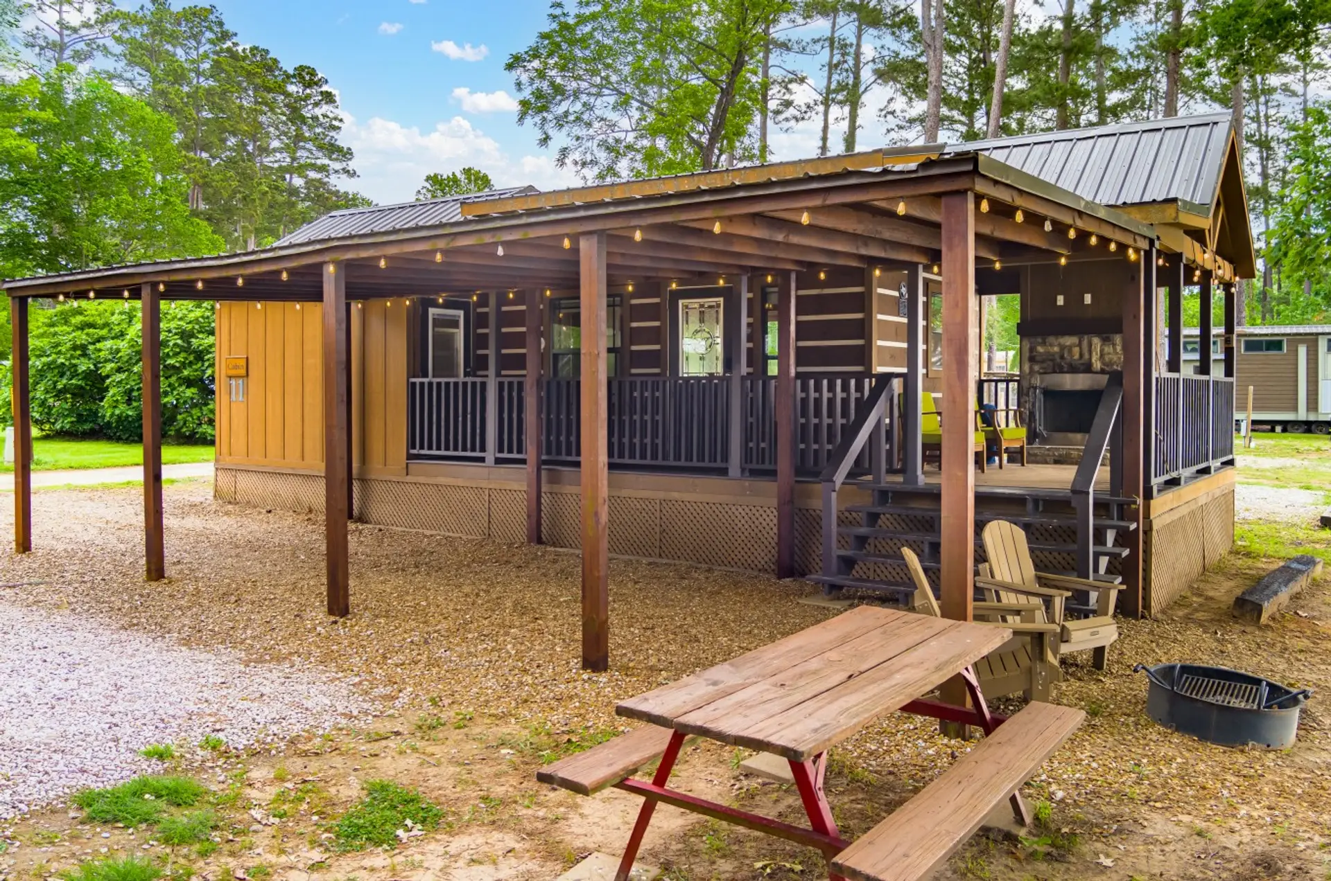 Tiny Home, covered parking, electricity for your boat, and cover porch with a view