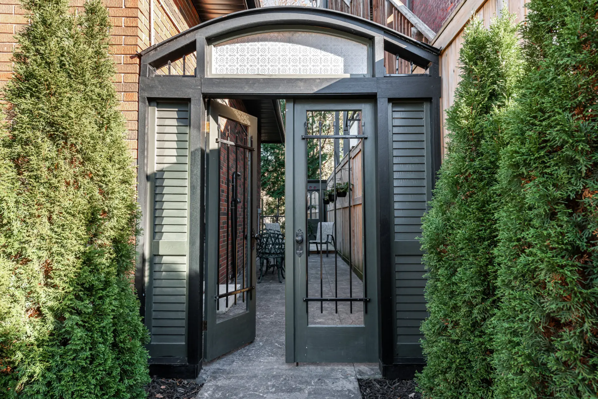 Push the gate open, your private patio awaits