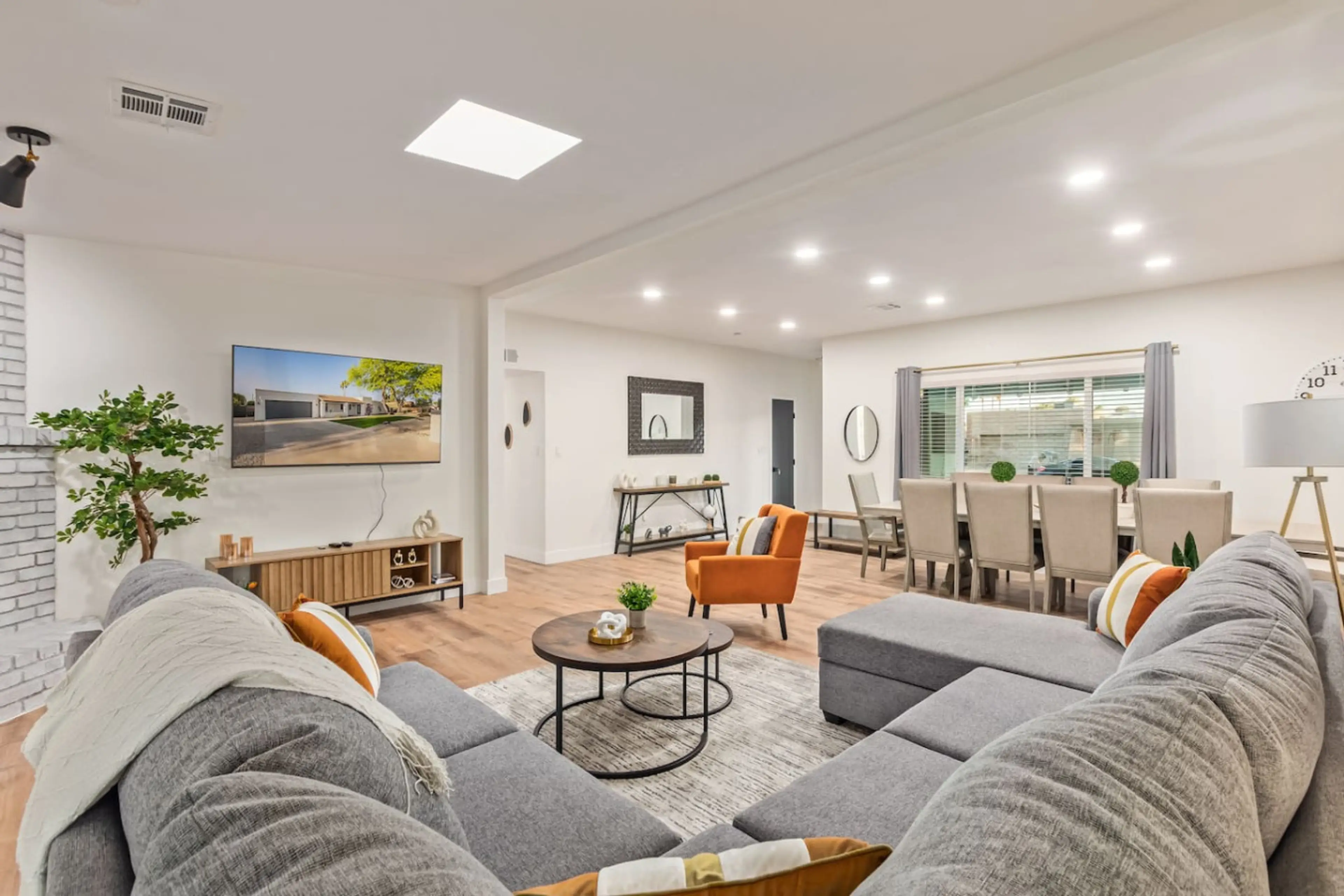 Living room overlooking the dining room area.