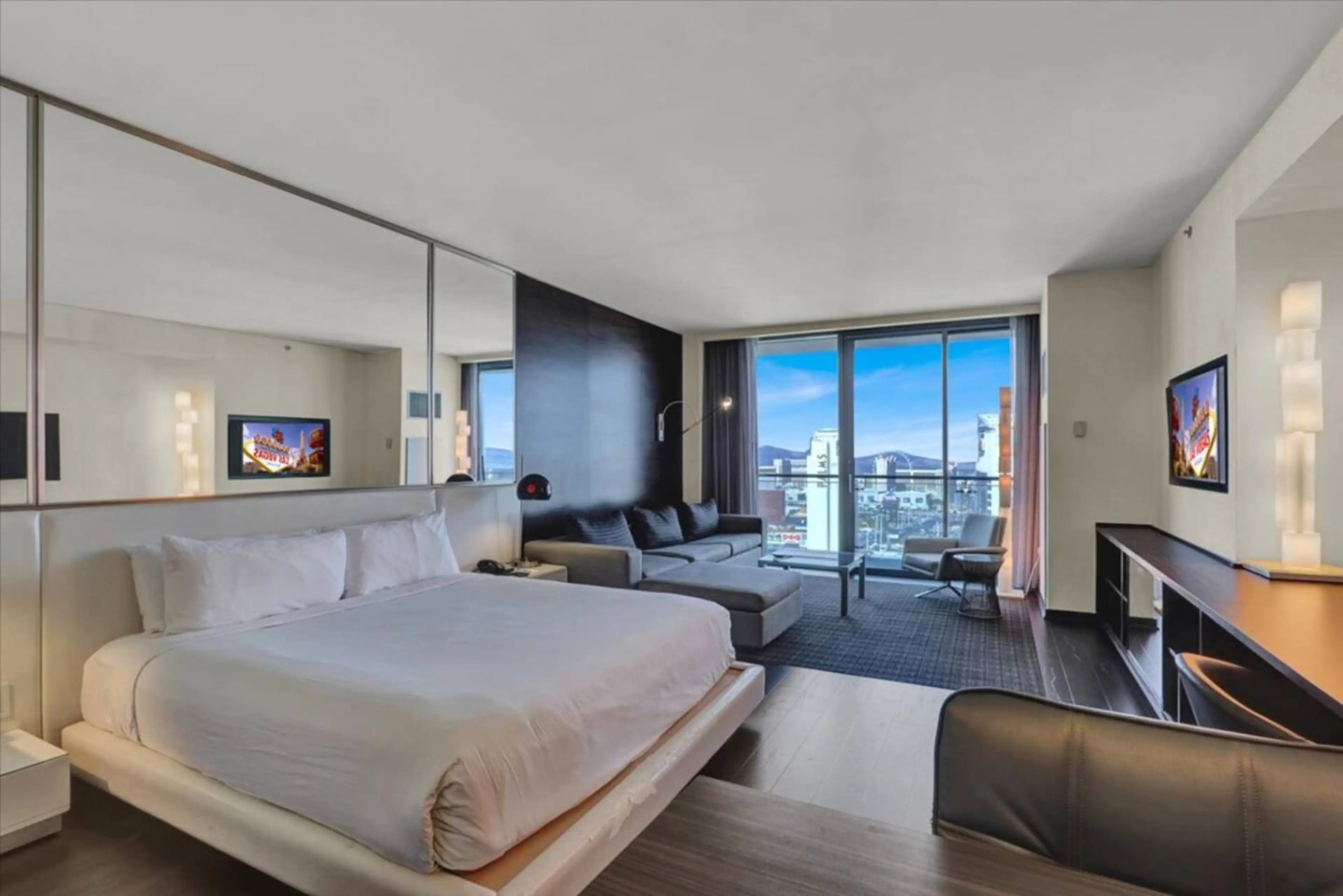Sleep like royalty on a king bed with hotel-quality sheets, duvets, and fluffy pillows.