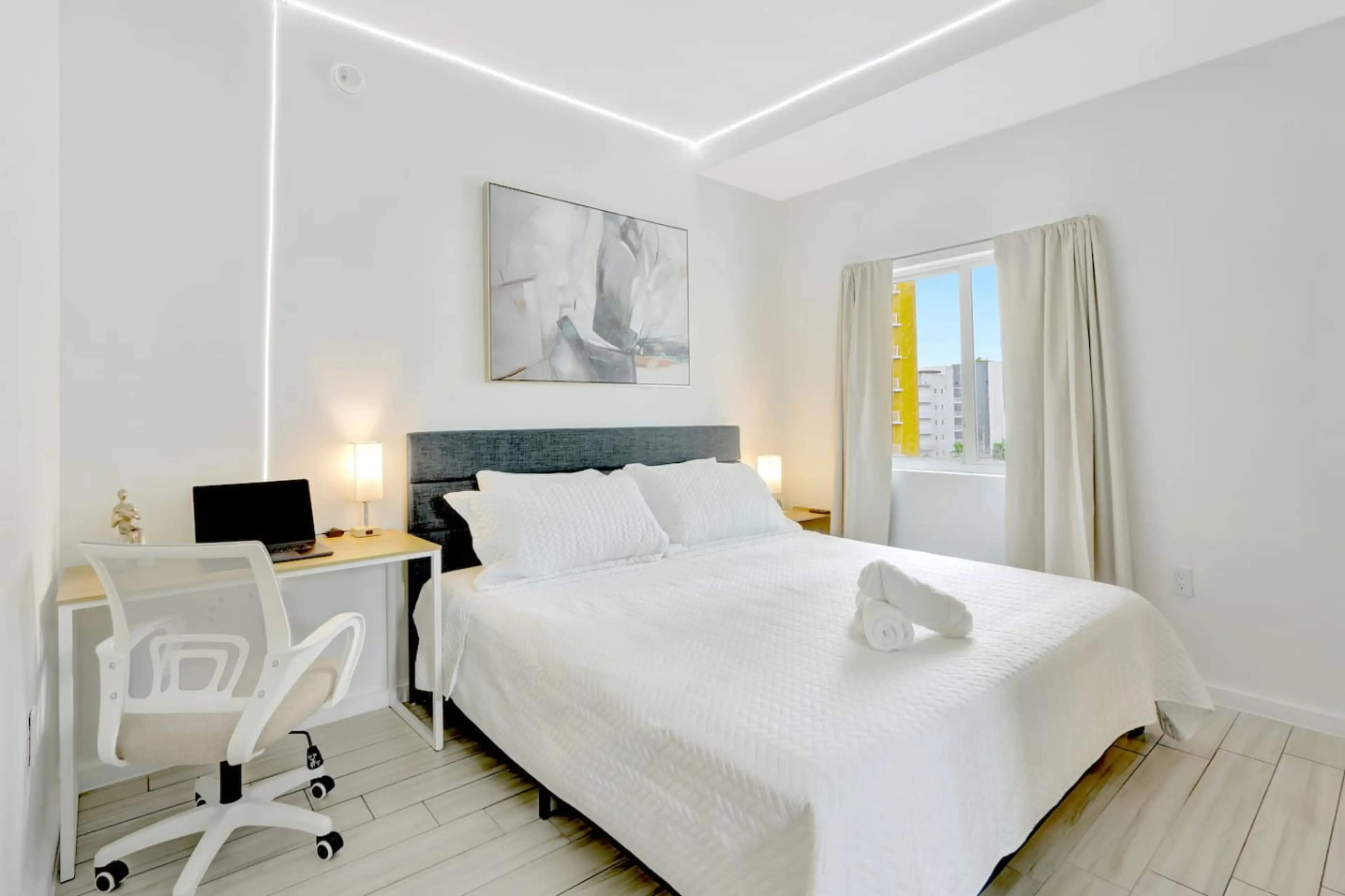 Rest easy in plush beds with hotel-quality sheets, duvets, and smart TVs in every room for your comfort.