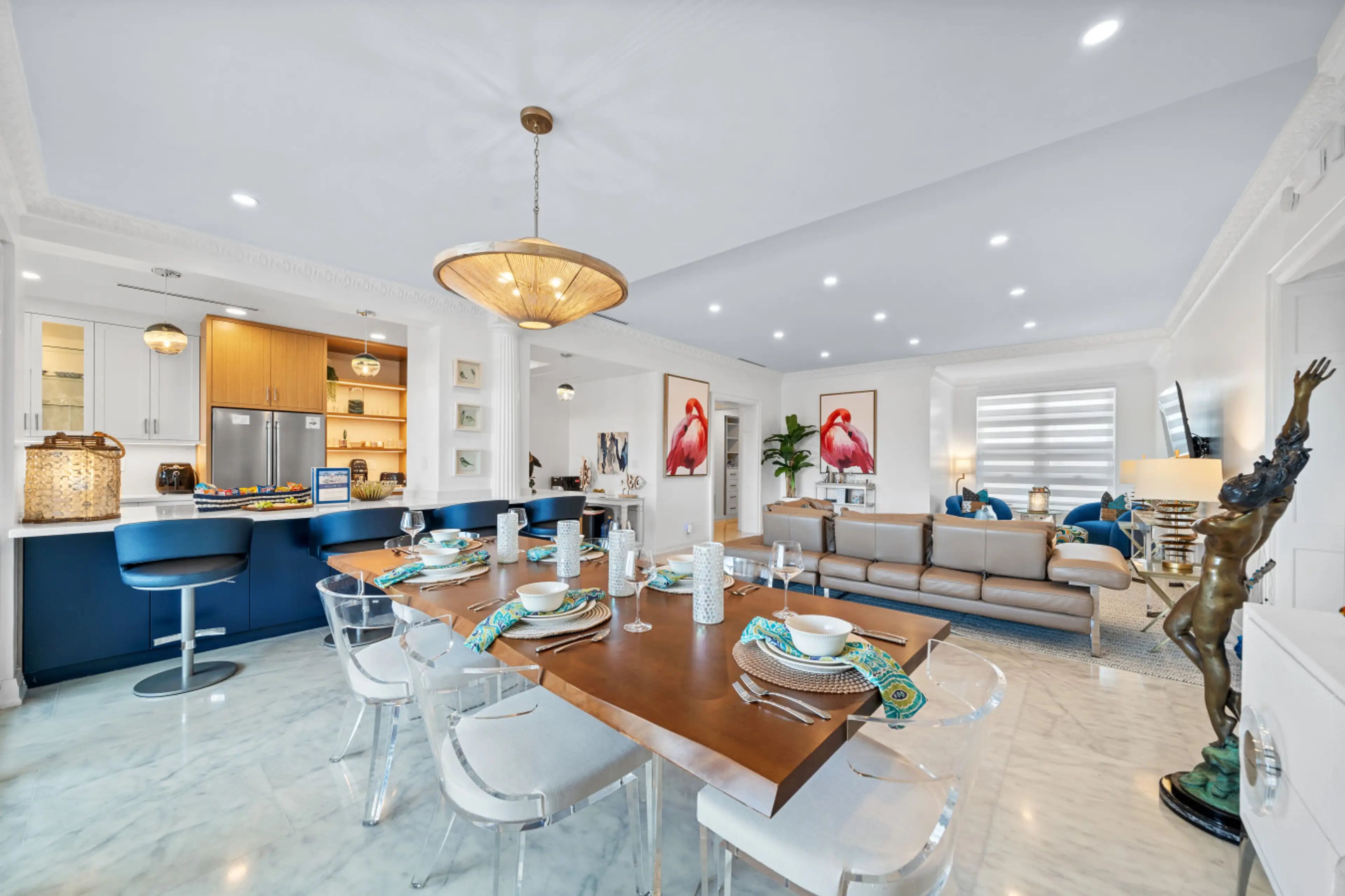 Spacious coastal-inspired layout with seamless flow from kitchen to living and dining — comfort meets style by the sea.”