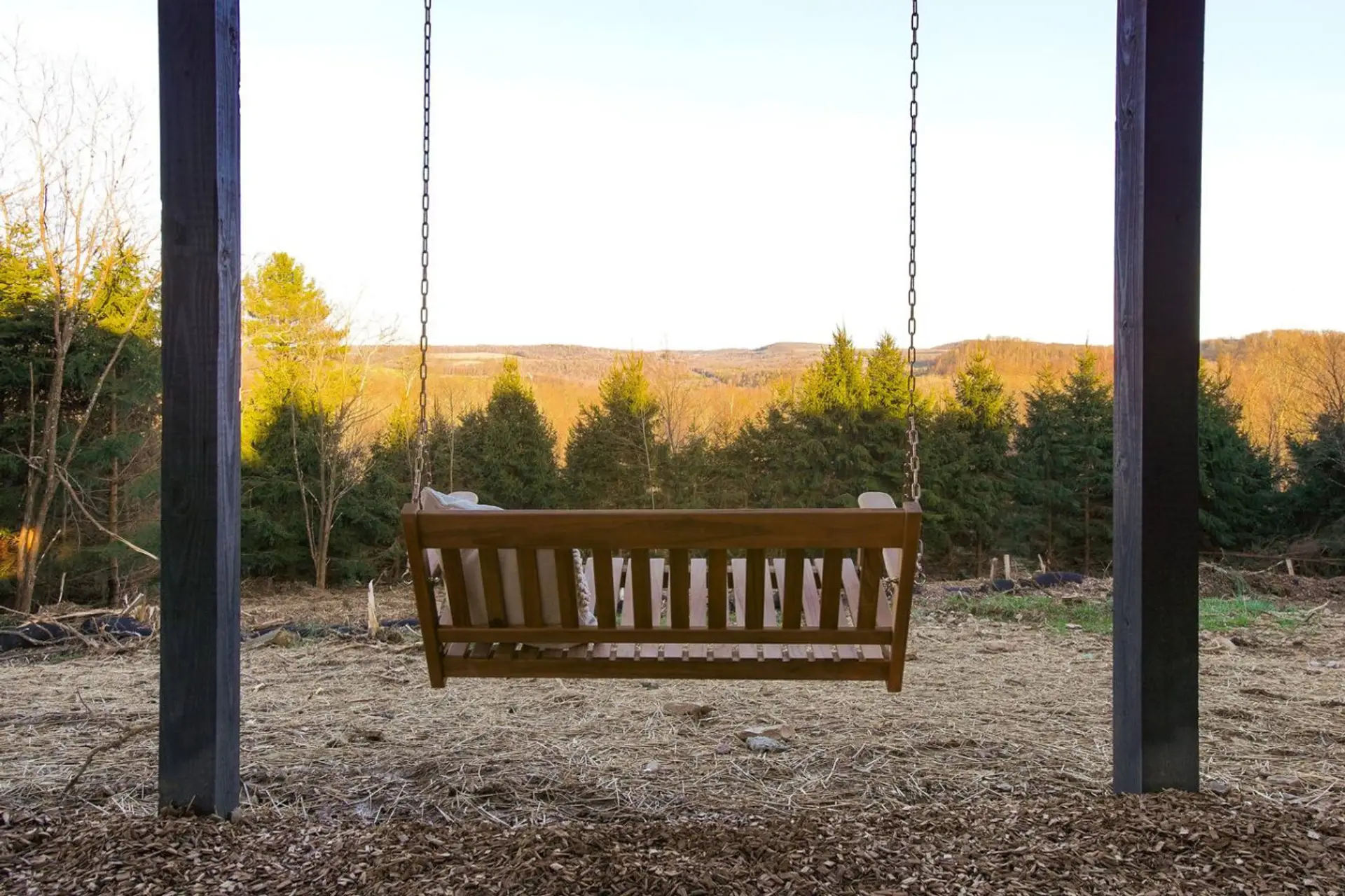 Porch swing off the back deck!