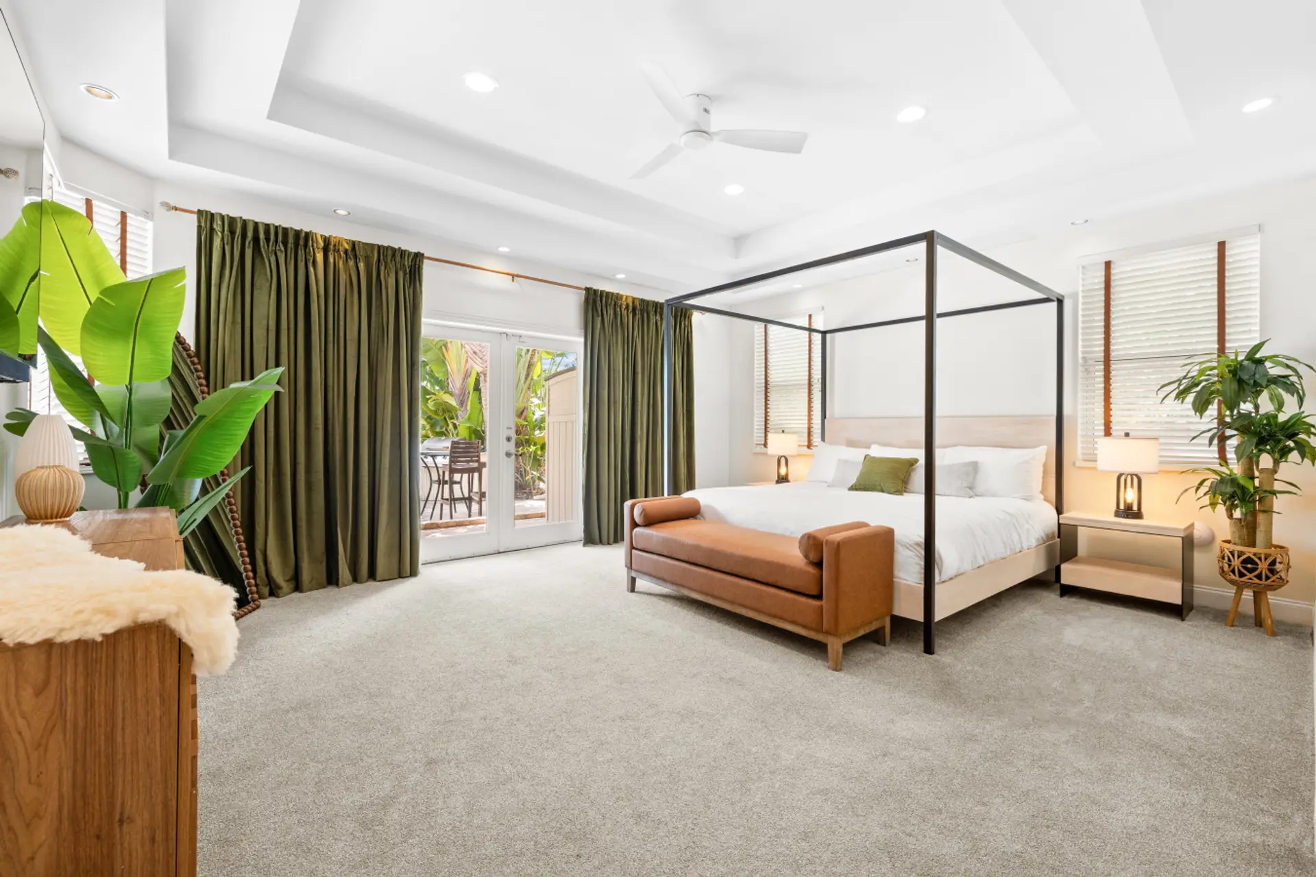 Suite #1, king suite, 65" TV, large ensuite w/ soaking tub and pool access