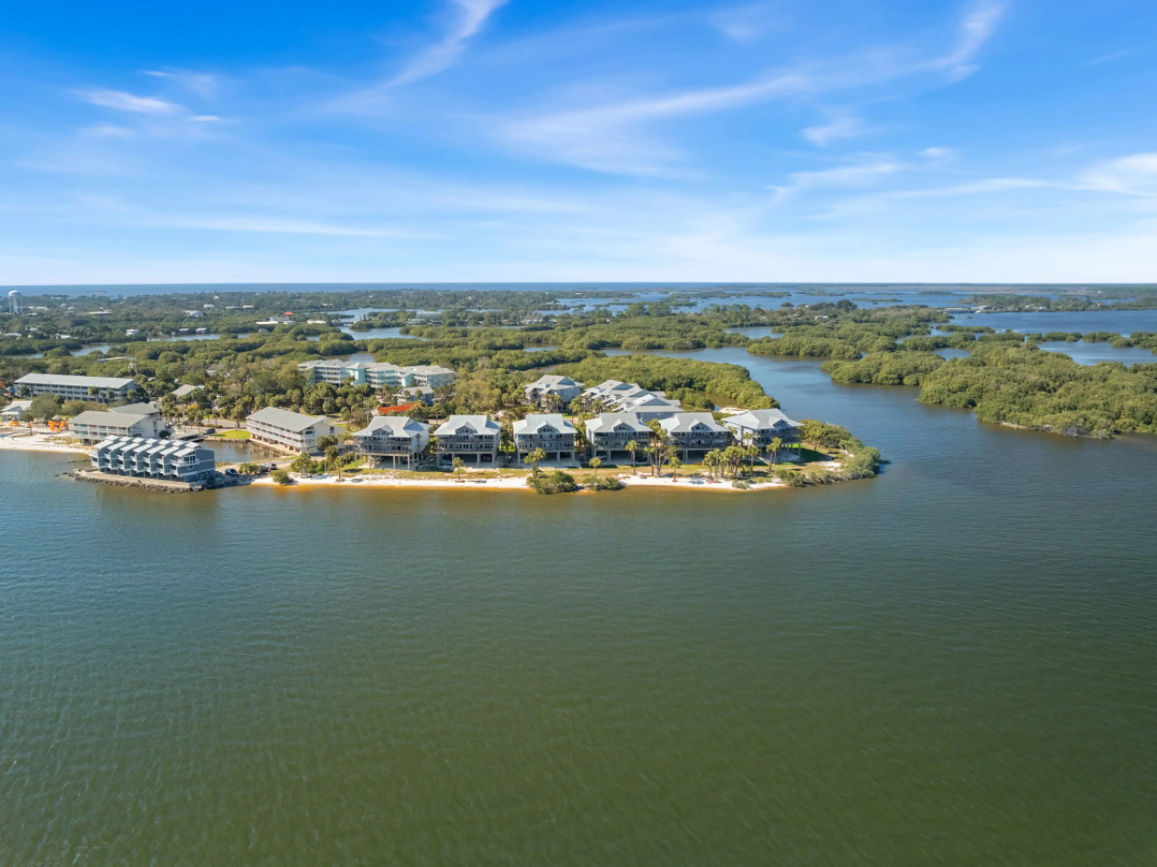 The South side of Cedar Key from the sky
