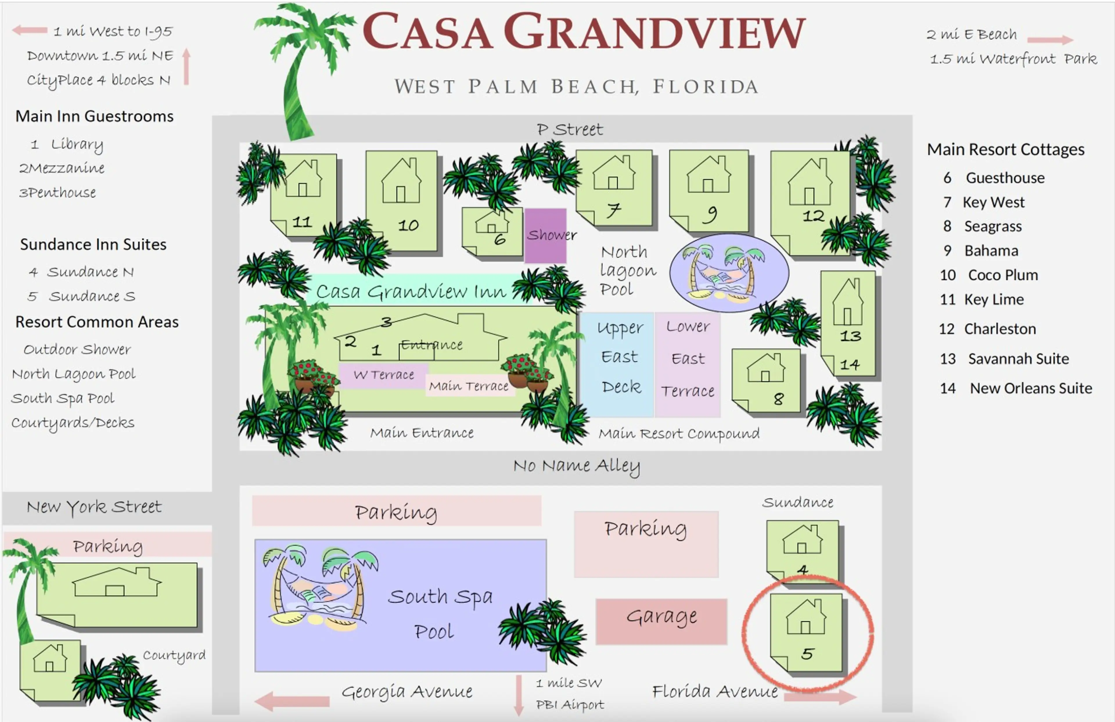 Casa Grandview property map, Sundance South is location 5