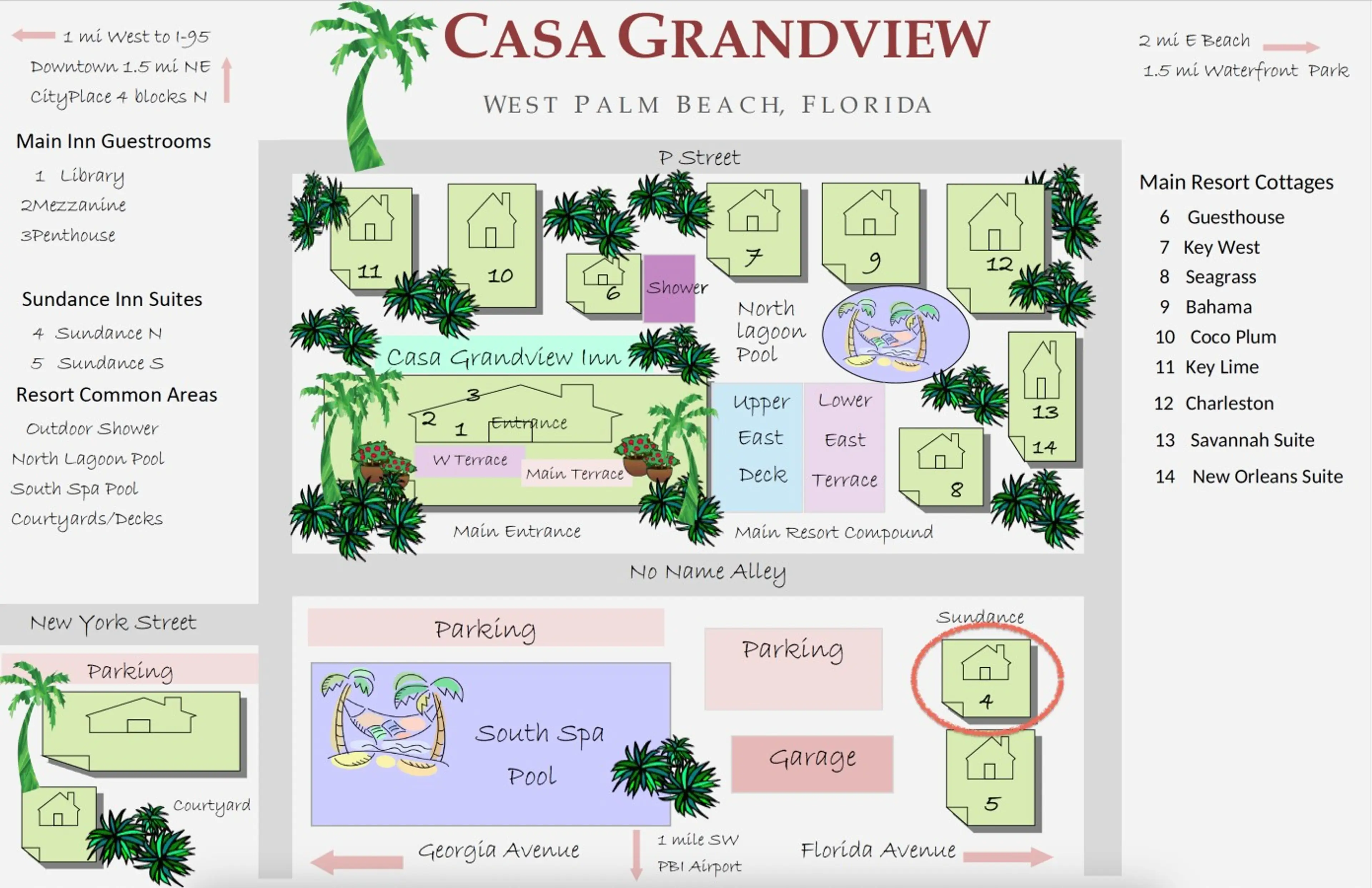 Casa Grandview property map, Sundance North is location 4