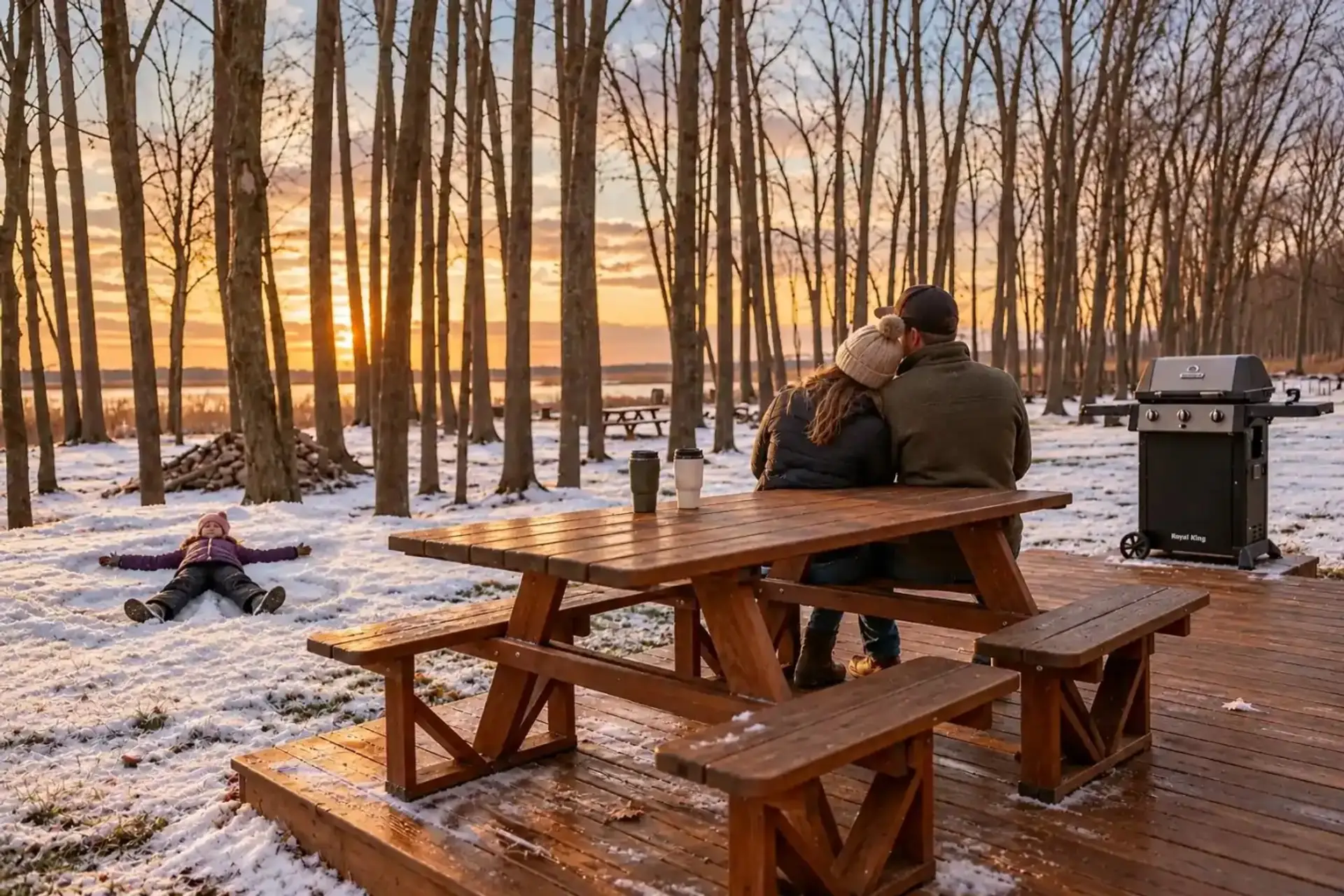 Winter Deck Family Moment