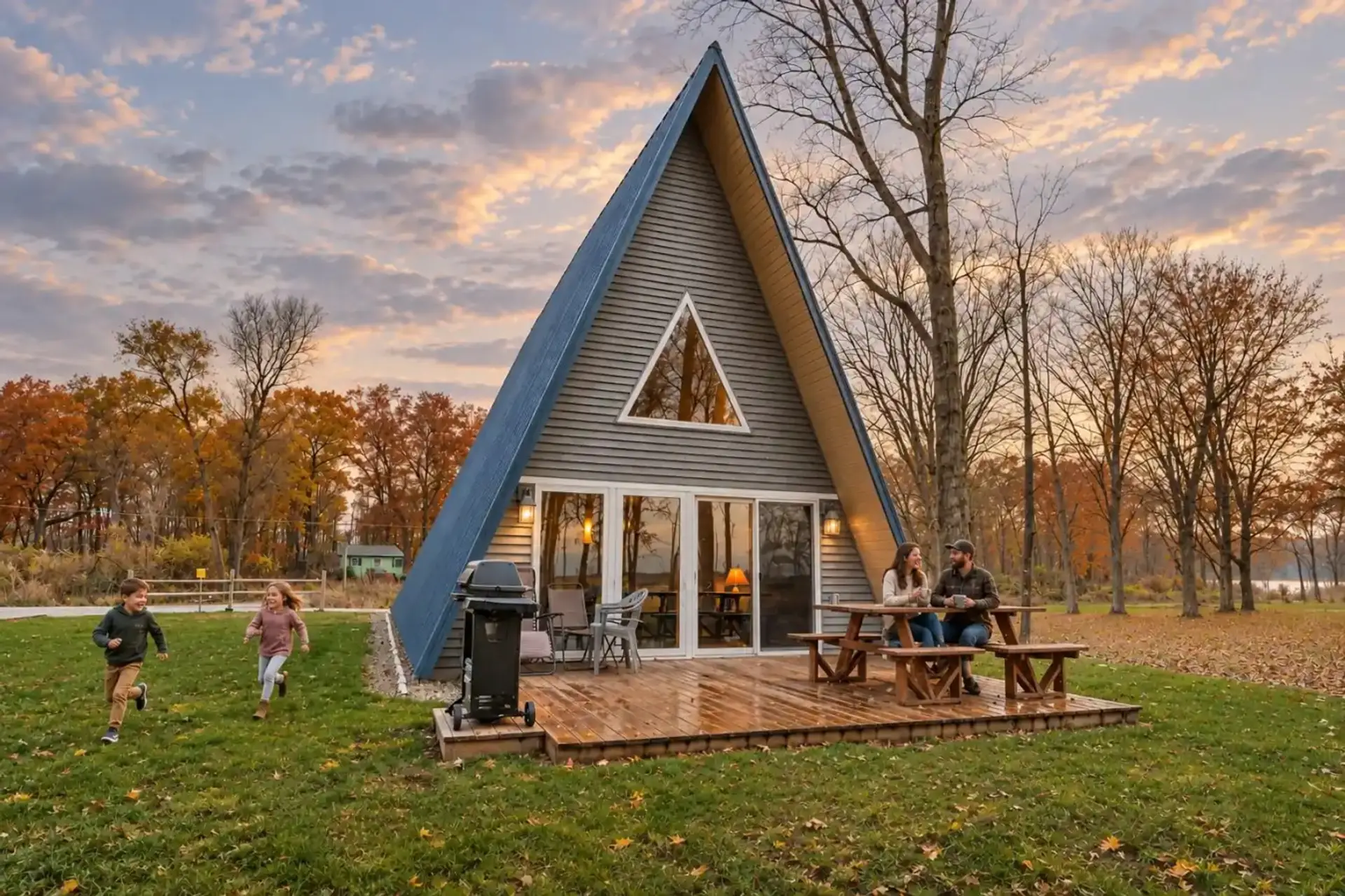 Life's A Hoot A-Frame Autumn Sunset