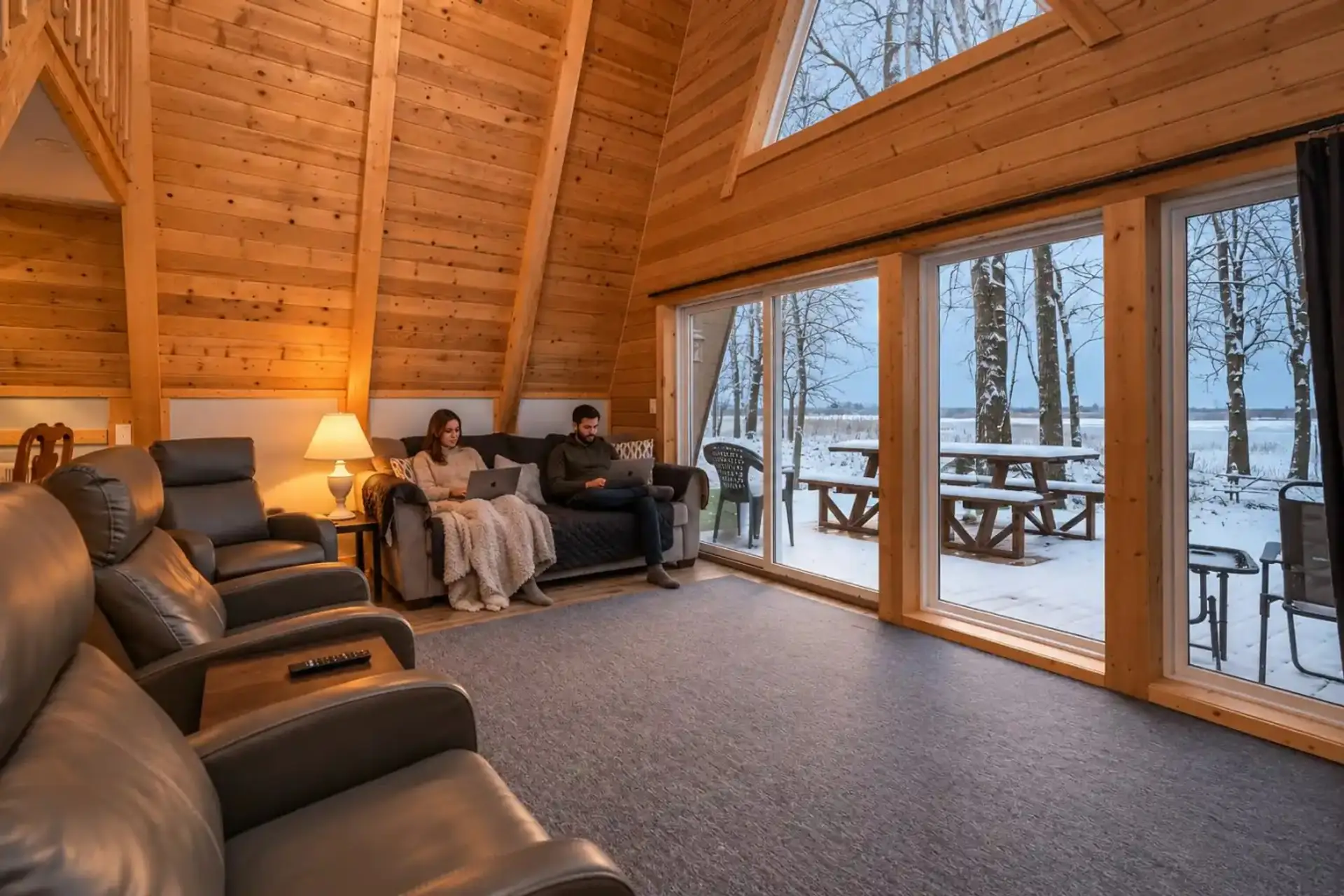 A-Frame Cozy Remote Working Interior