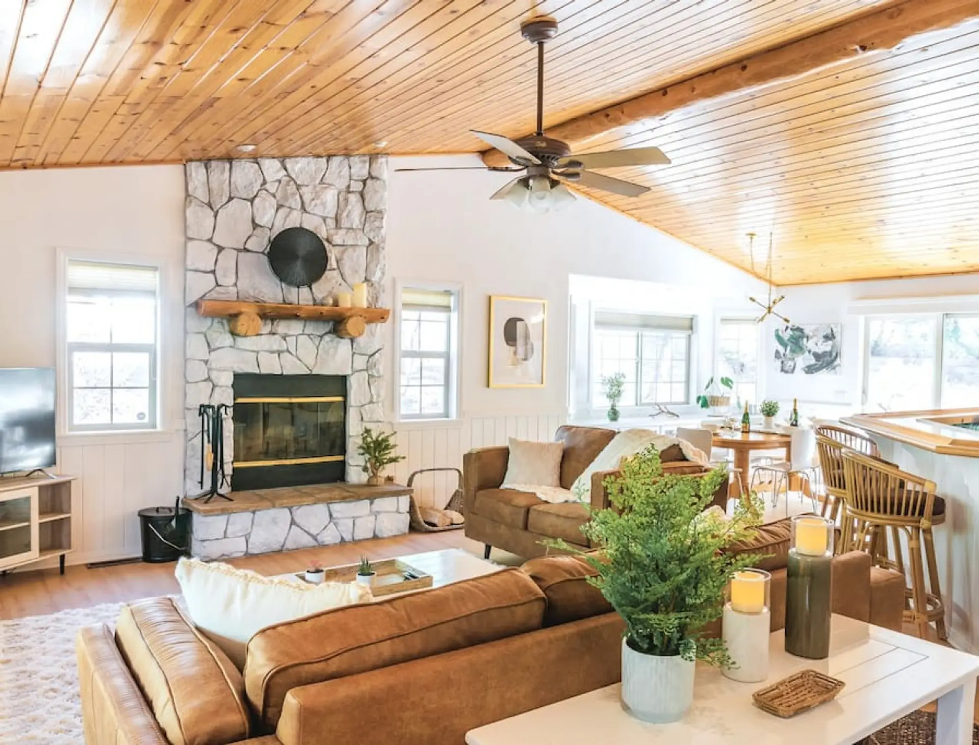 Enjoy a wood-burning fire while gathering with family and friends