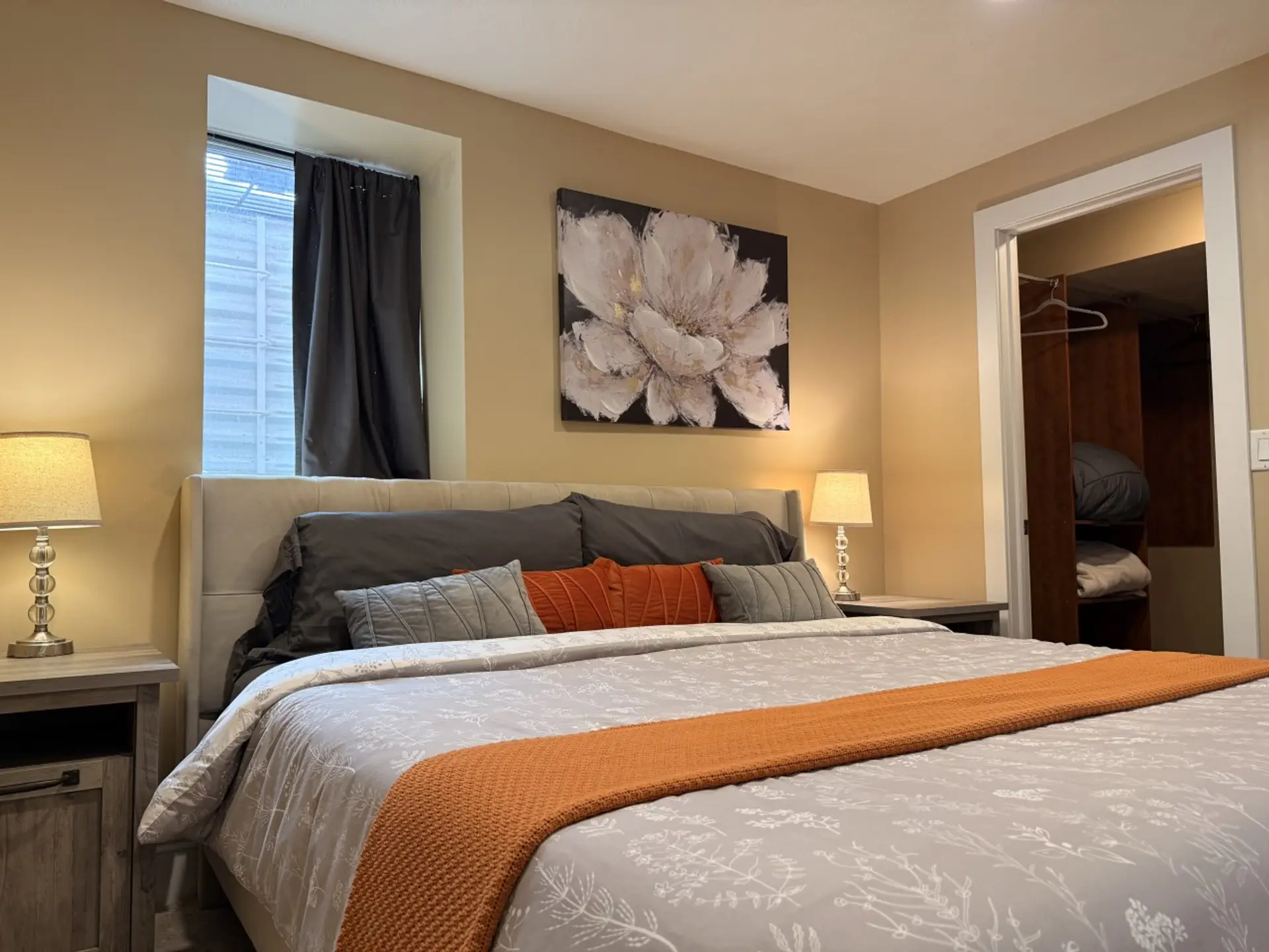 Indulge in a restful night's sleep in the comfortable and stylish bed of our modern studio short-term rental. Designed with your utmost comfort in mind, our bed offers a cozy sanctuary for relaxation and rejuvenation.