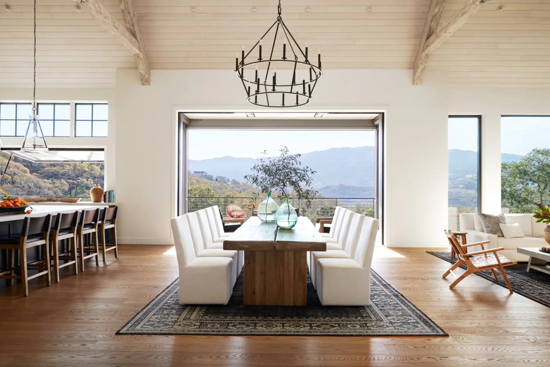 Enjoy an amazing meal in the stunning dining room enhanced with vaulted ceilings and gorgeous chandelier.