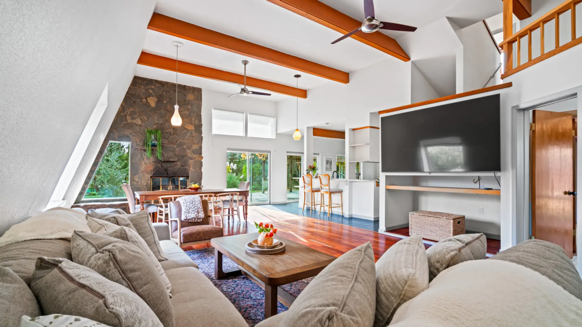 Cozy up on the couch and watch a show with friends and family!