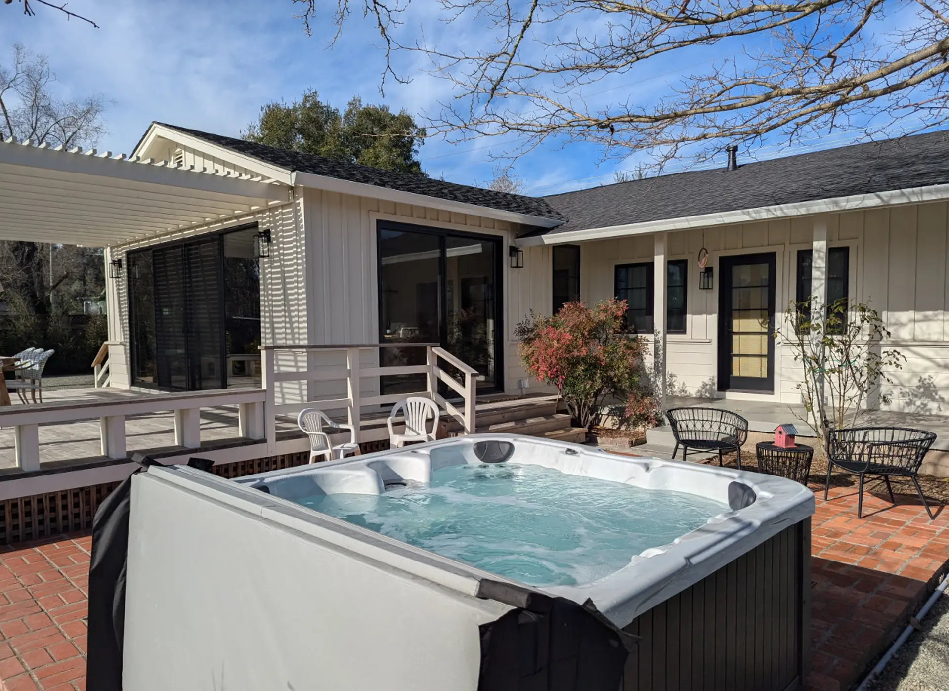 Let your stress melt away in the jacuzzi