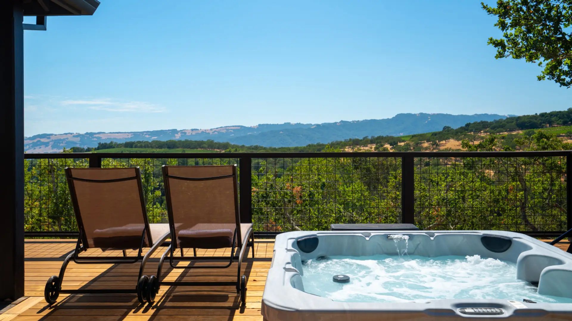 Take in the beauty of Sonoma County in the deck jacuzzi!