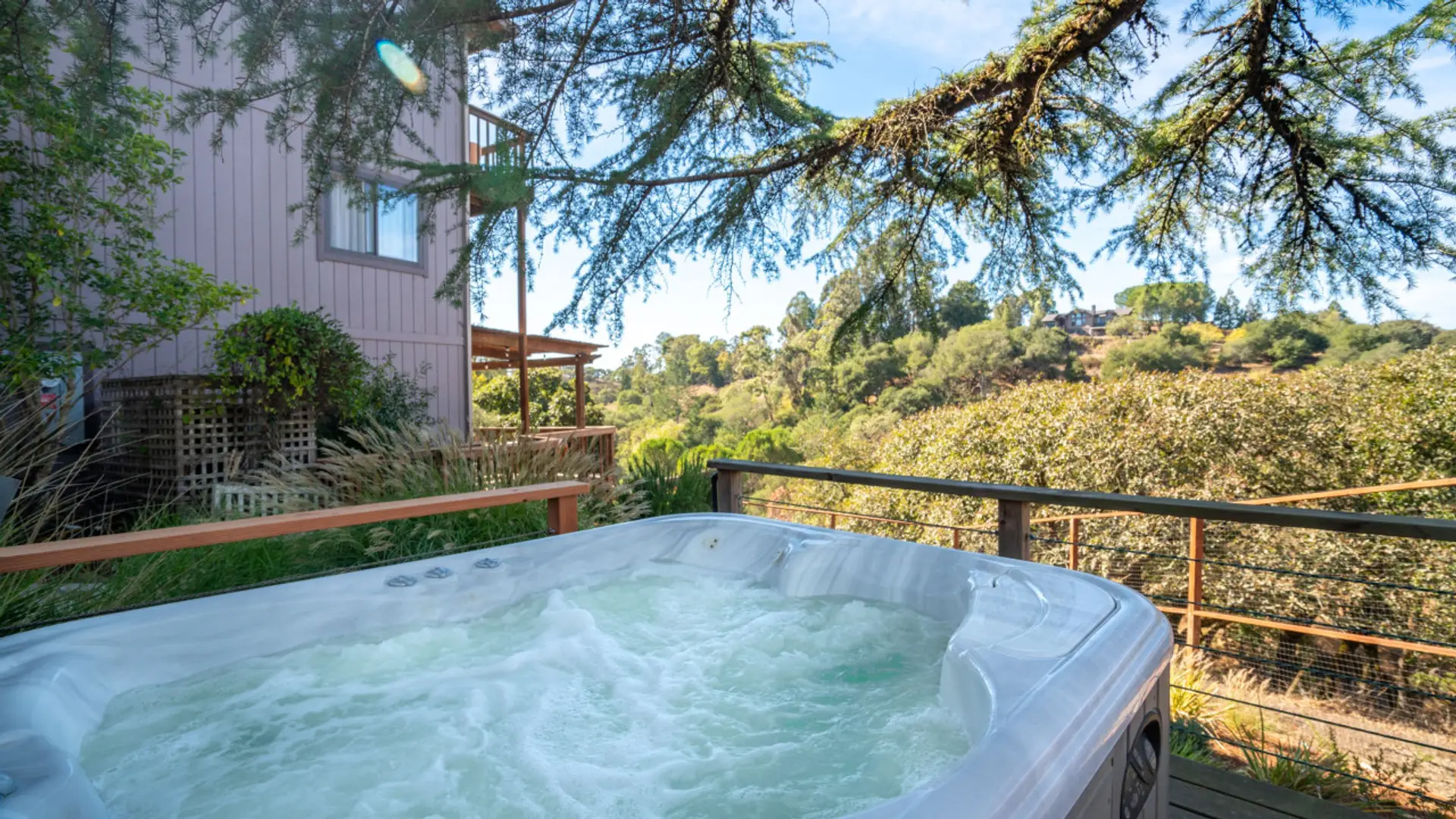 Jacuzzi emersed in the rich tree life