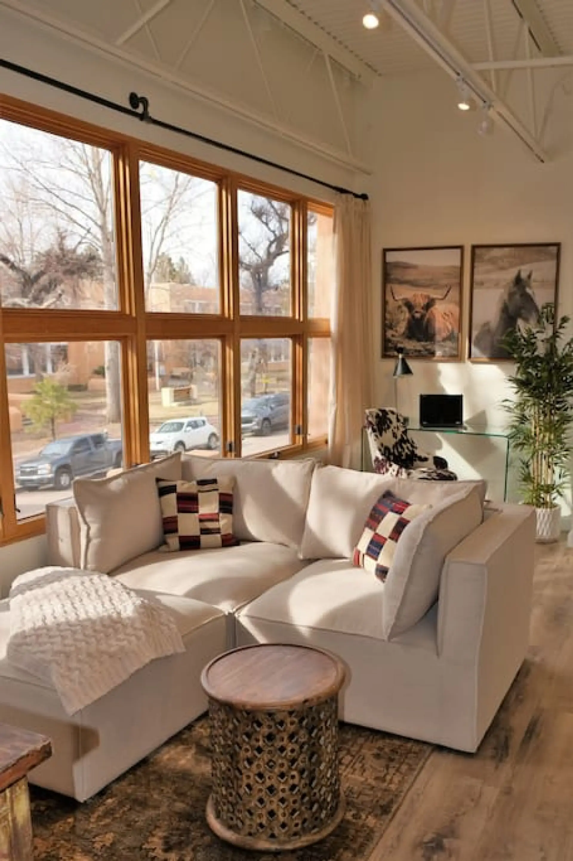 Living Area | Large Bank of Windows with Downtown View