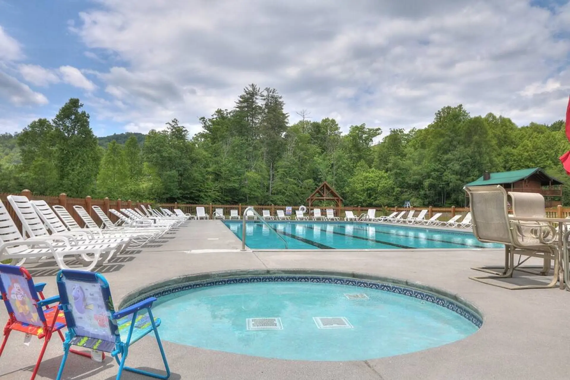 You have access to a pool and hot tub at Honeysuckle Meadows RV Park. All you need is proof you are staying at Alabaster house and you have access. It is only 1 mile away.