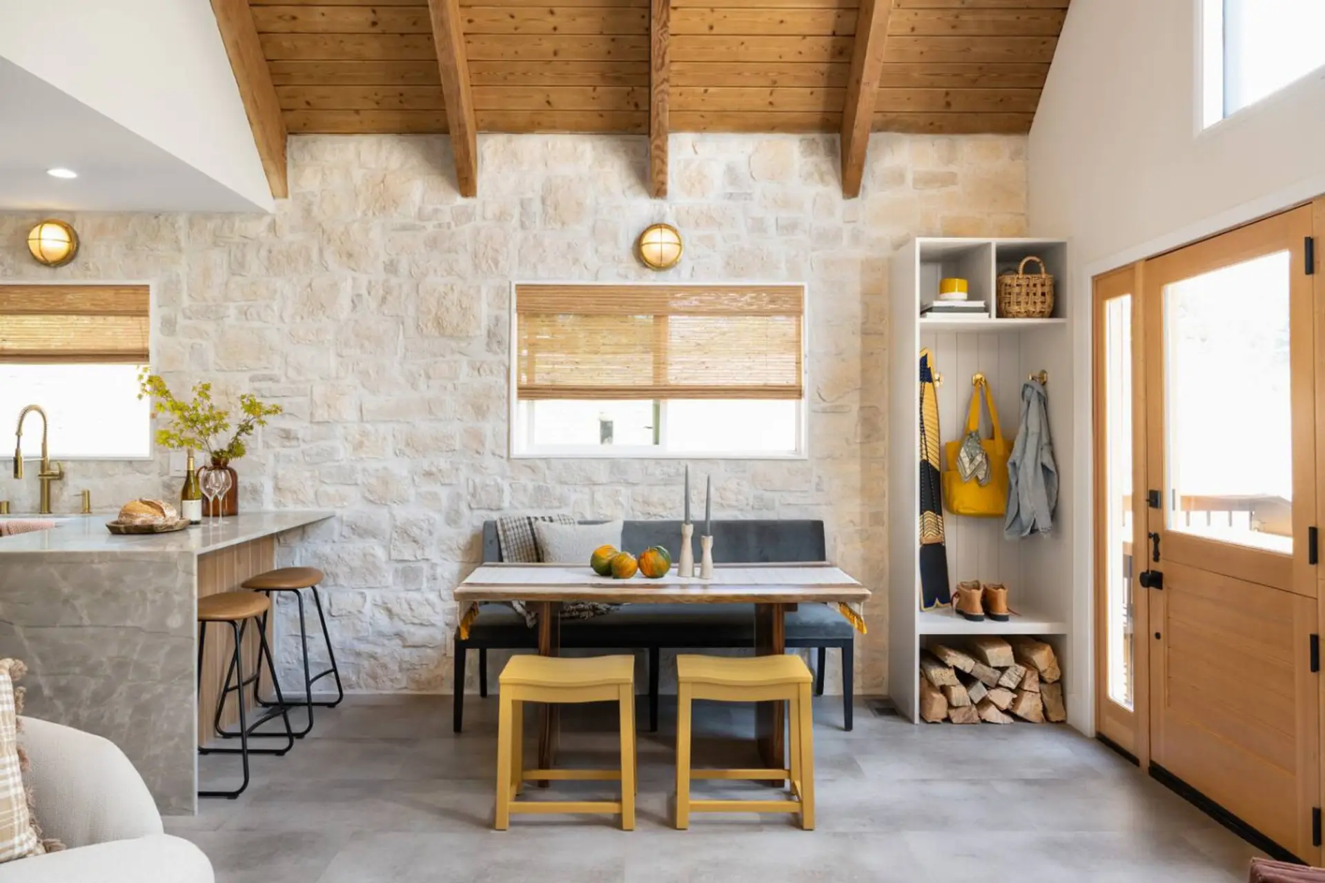 Dining Area: Enjoy meals in style with natural light, rustic charm, and modern touches.
