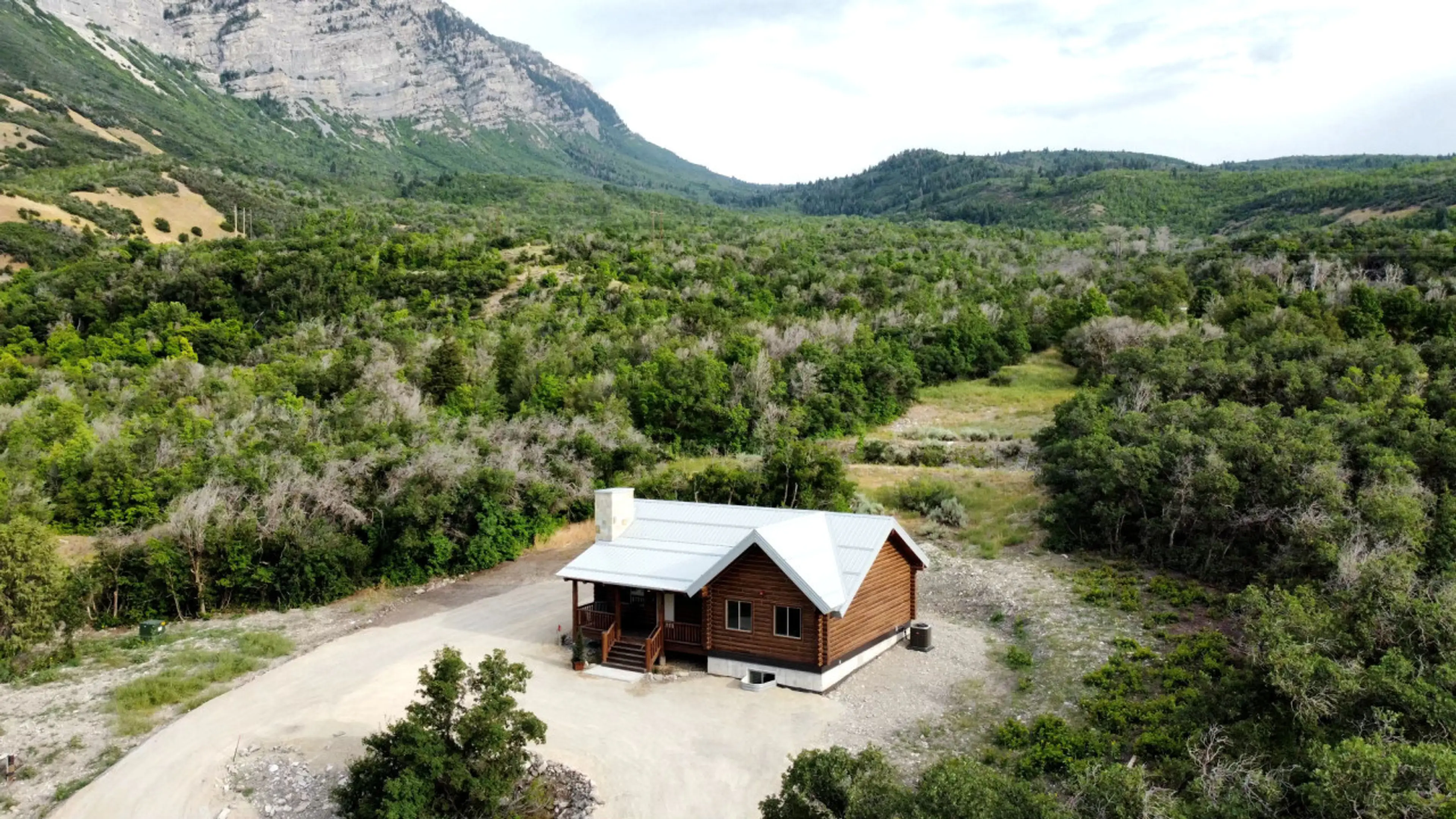 Aerial shot of the cabin