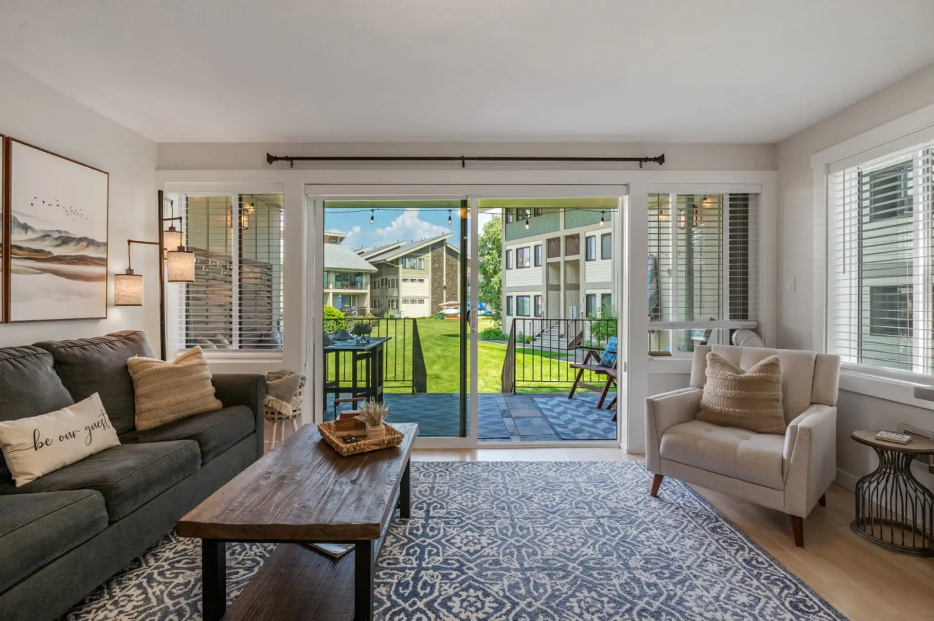 Living Room w/Slider Door to Private Patio