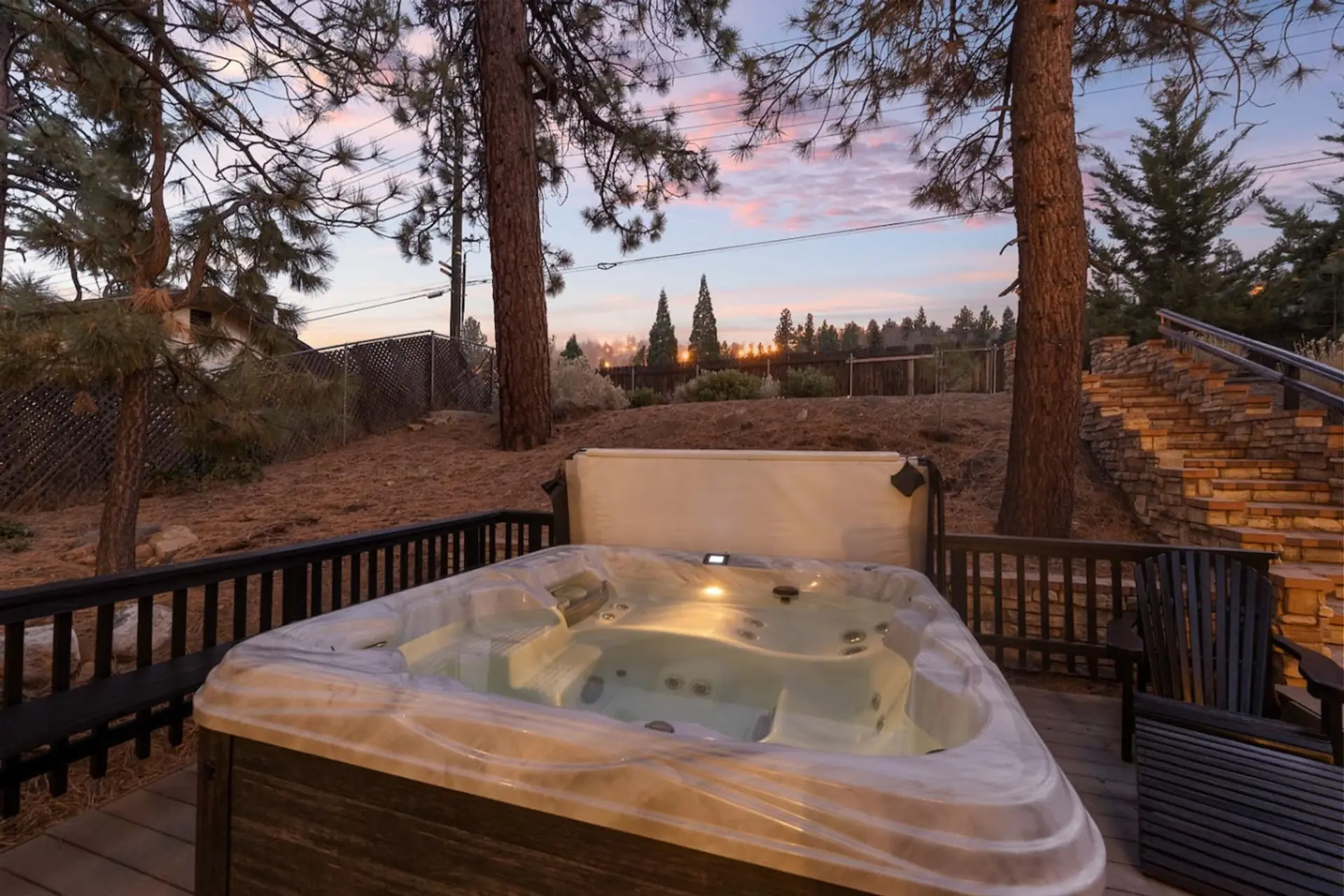 private hot tub under the starlit sky