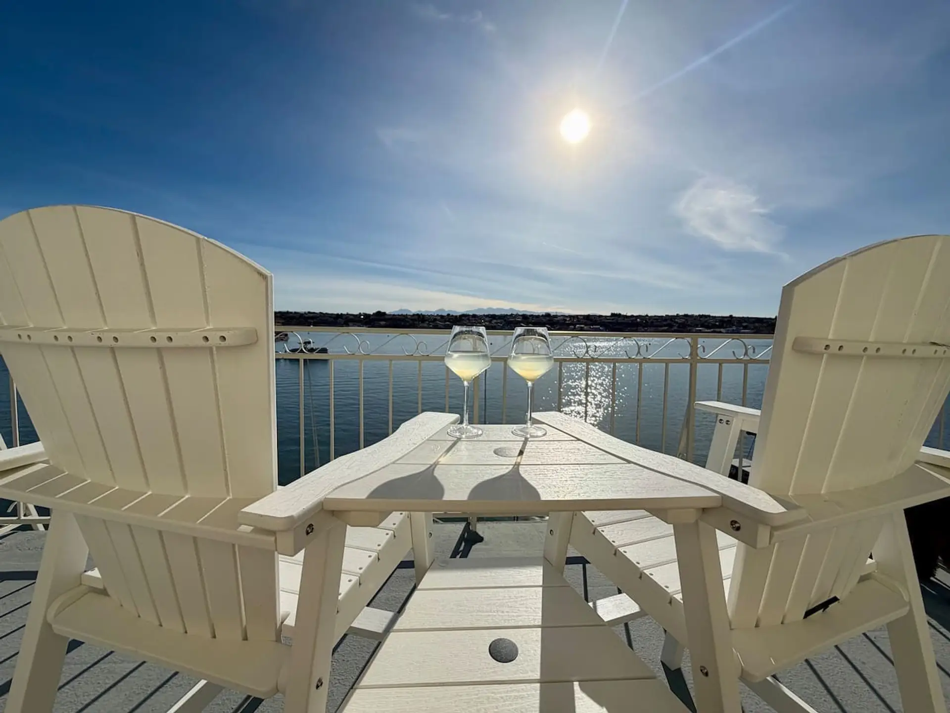 Relax with your morning coffee while taking in peaceful lakefront views.