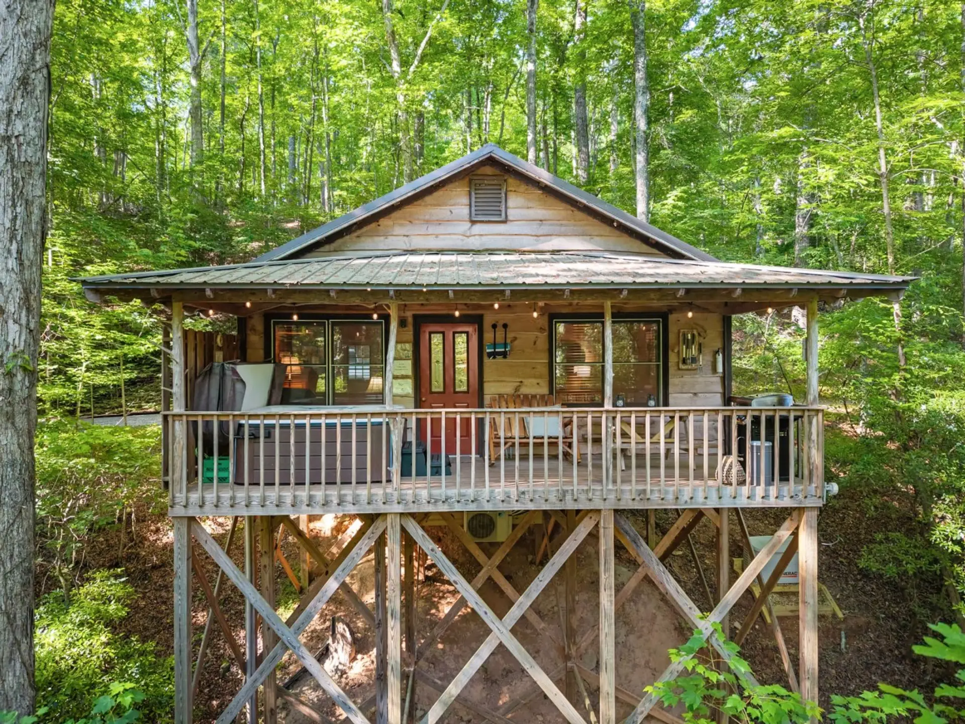 Deck with hot tub