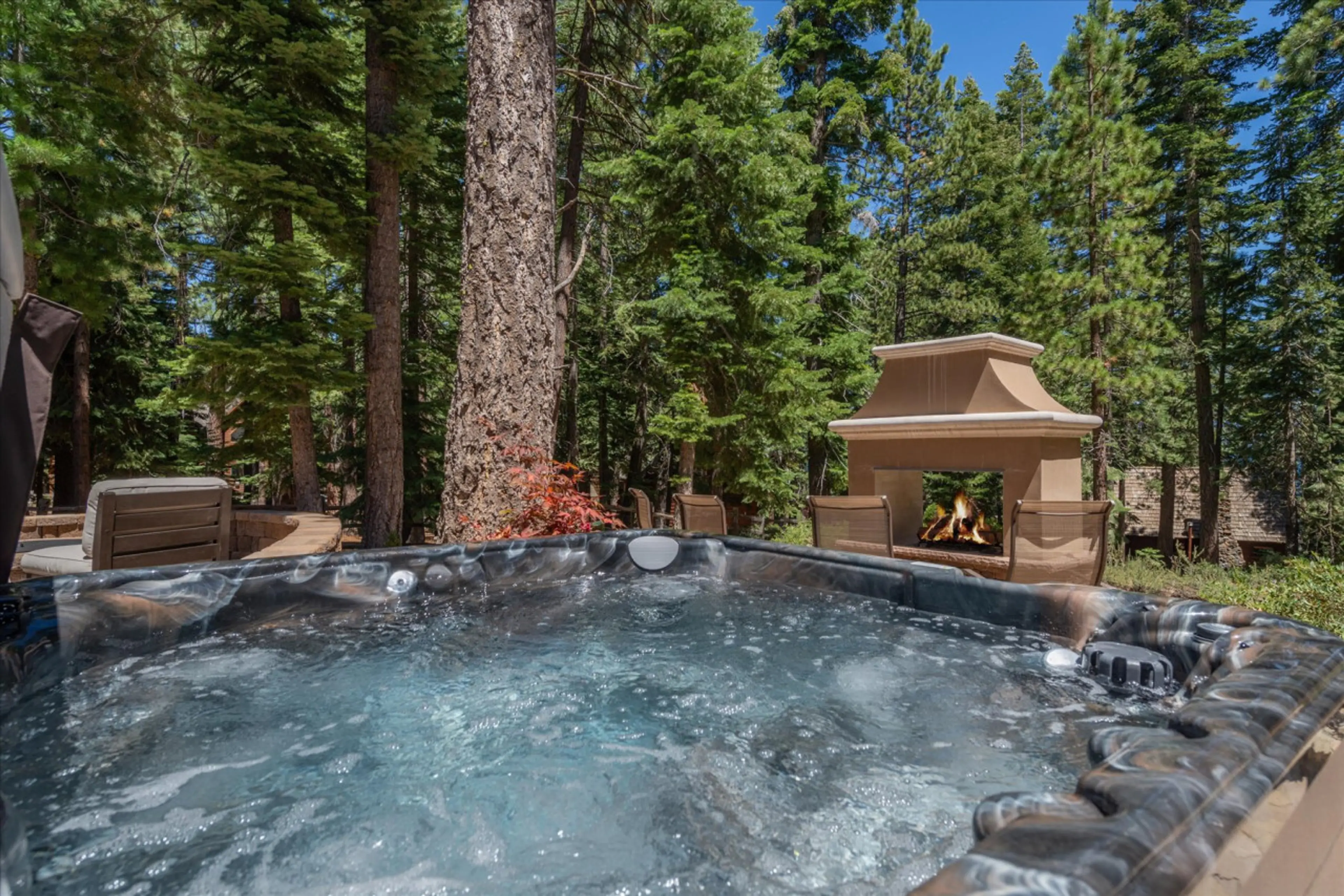 New, year-round hot-tub on the back patio.
