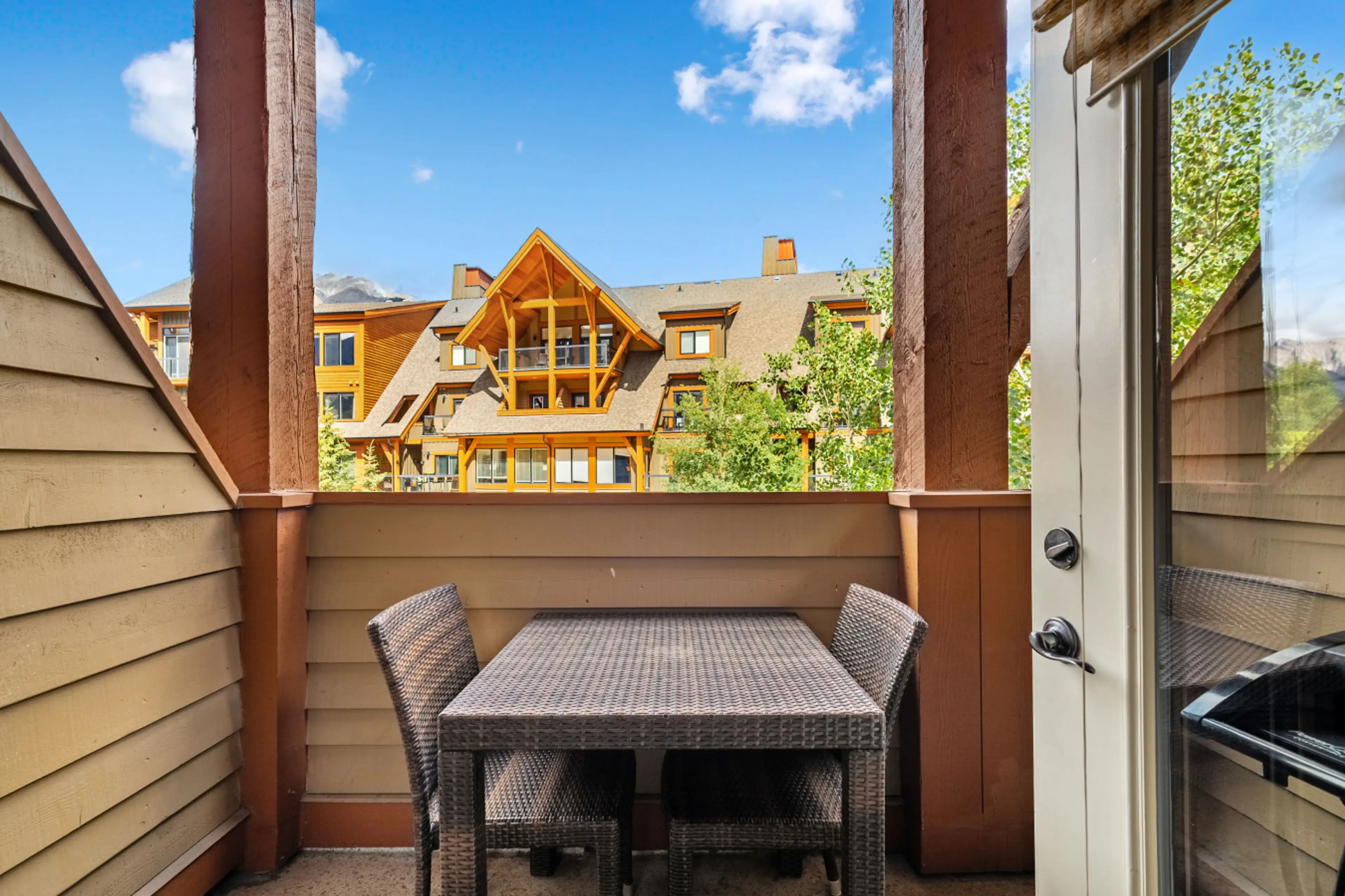 Relish open-air moments with vistas of the peaks.