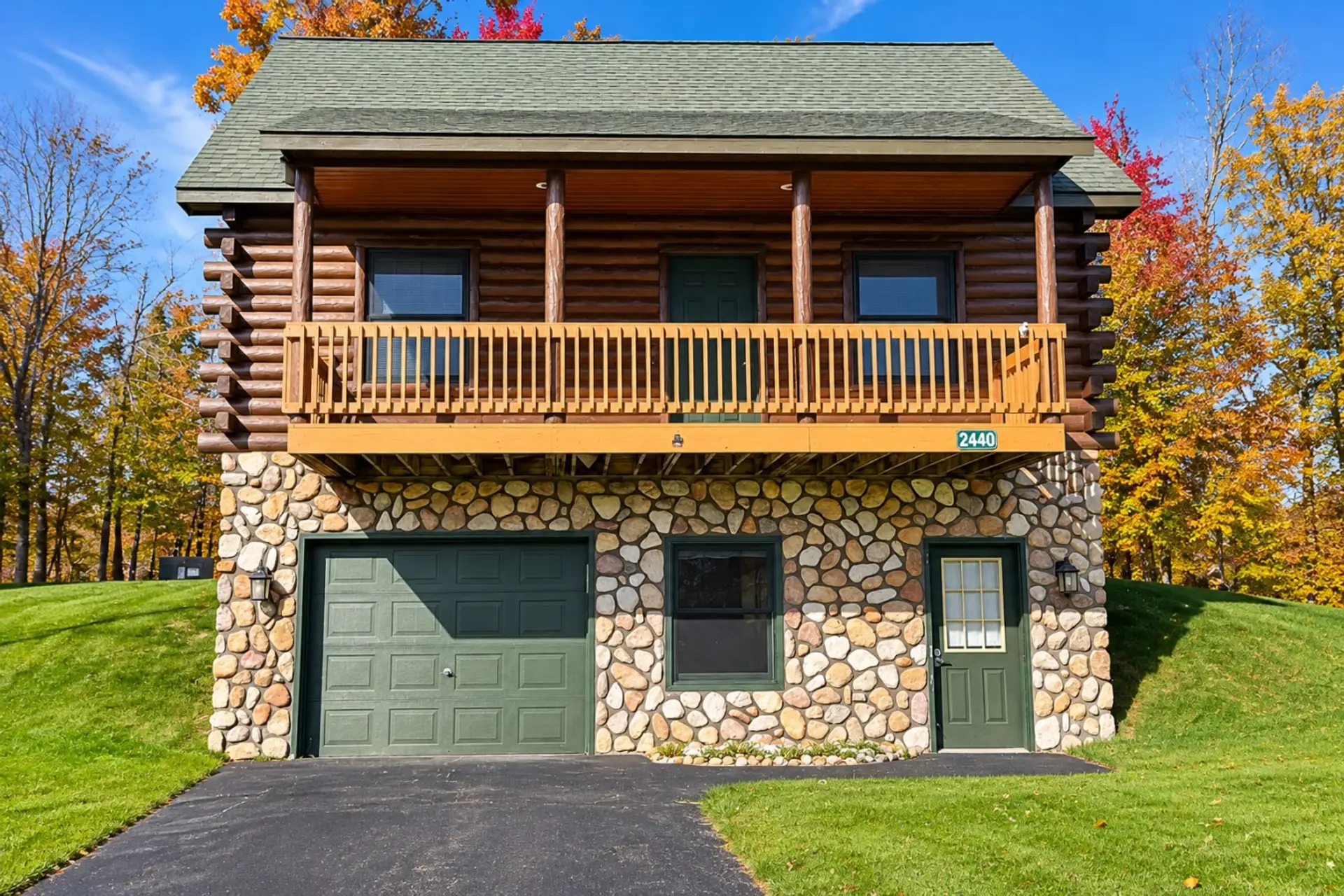 Rustic Autumn Log Cabin Home