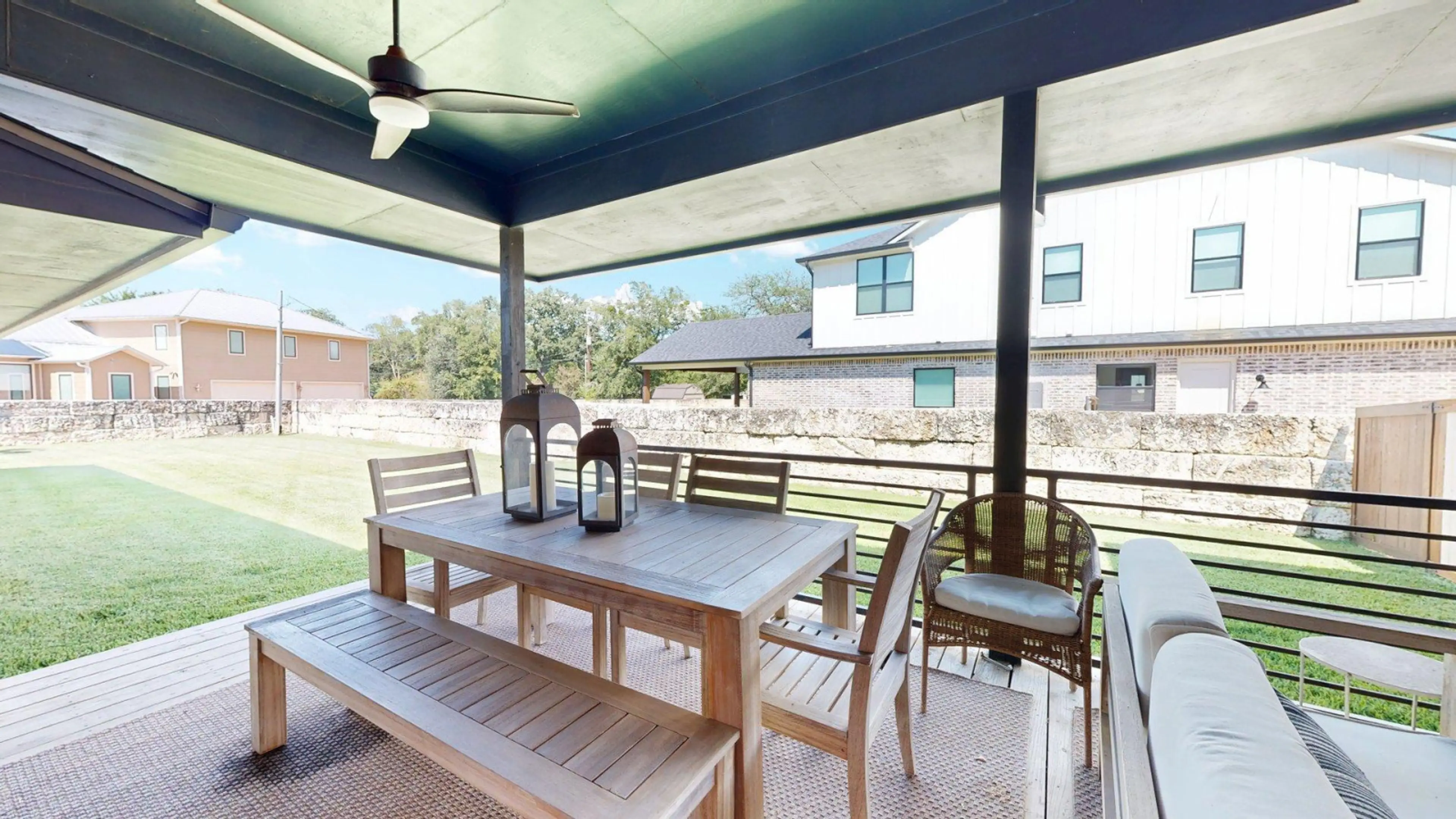 Backyard seating area