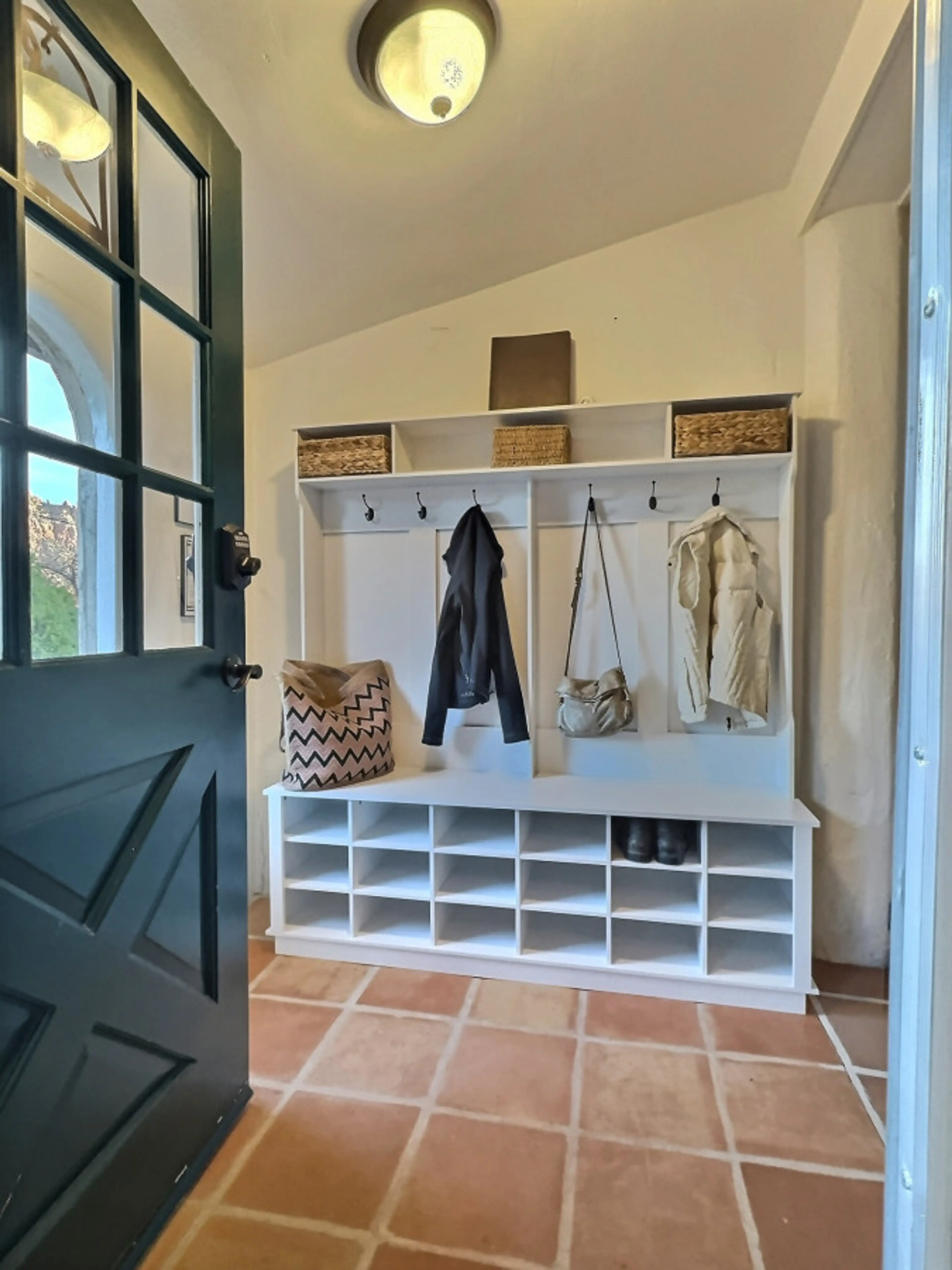 Entry Bench and Coat Rack to keep things Tidy