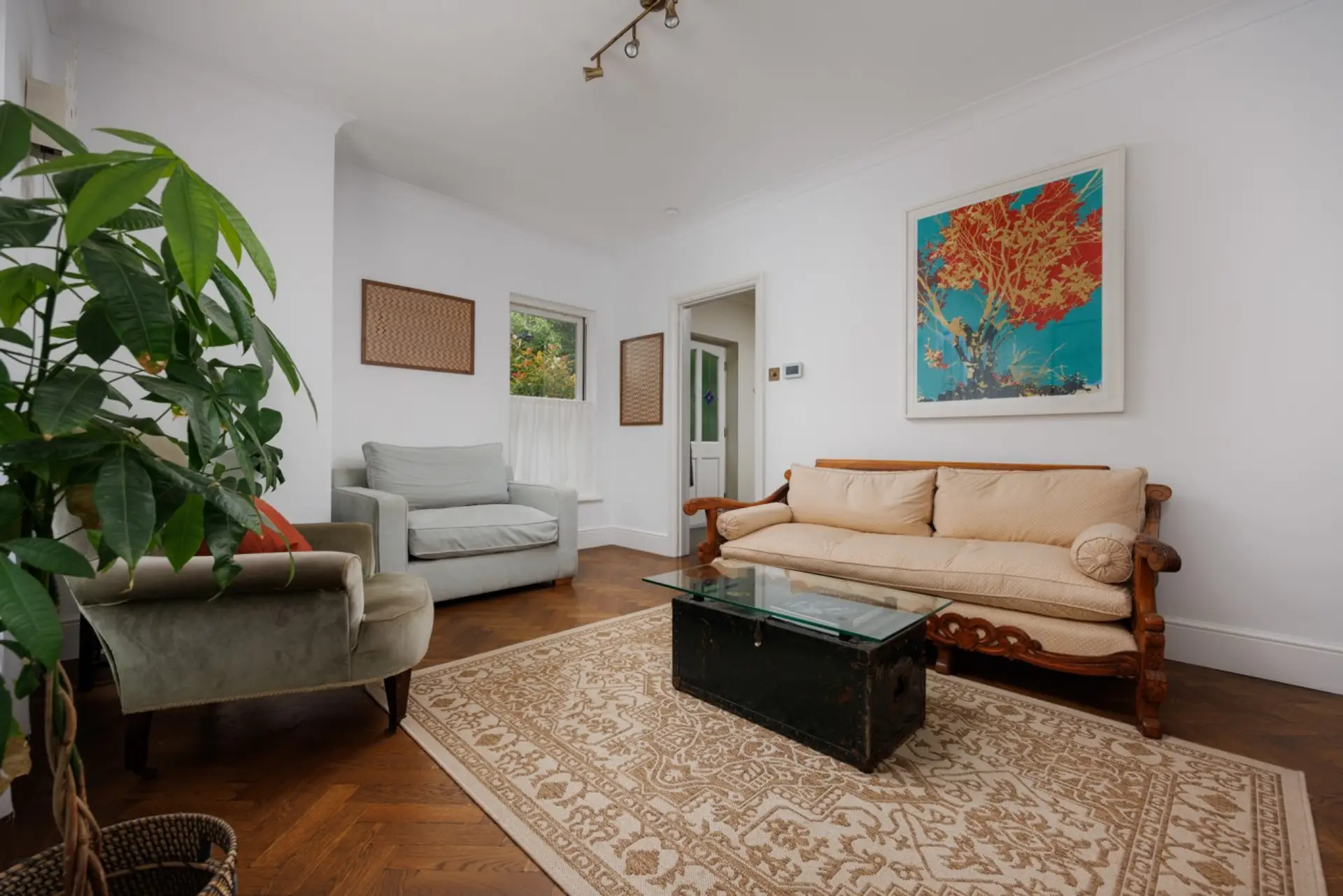 Comfy and spacious lounge with smart TV
